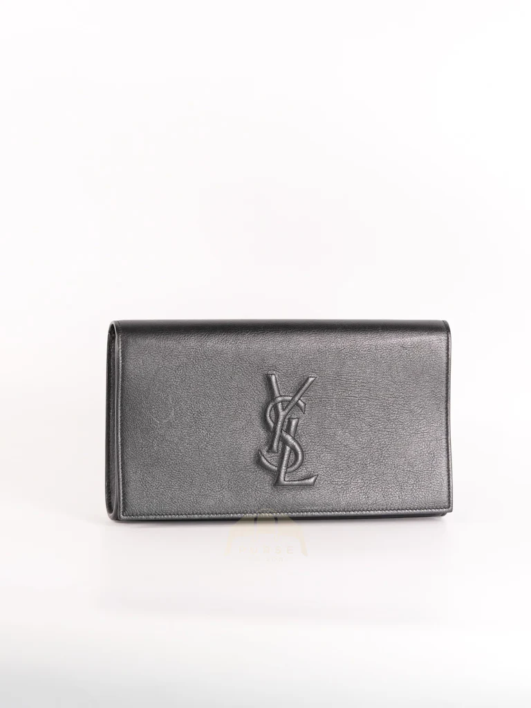 Yves Saint Laurent Belle De Jour Clutch Bag in Black Calfskin Leather - Image 3