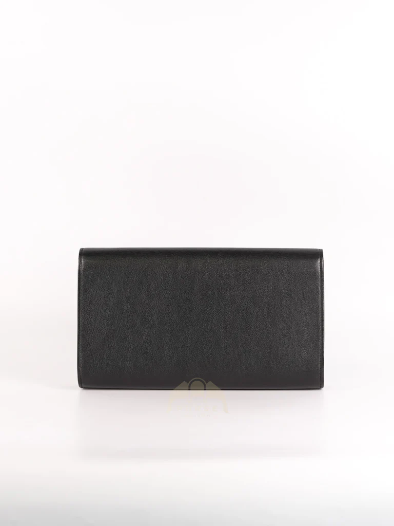 Yves Saint Laurent Belle De Jour Clutch Bag in Black Calfskin Leather - Image 4