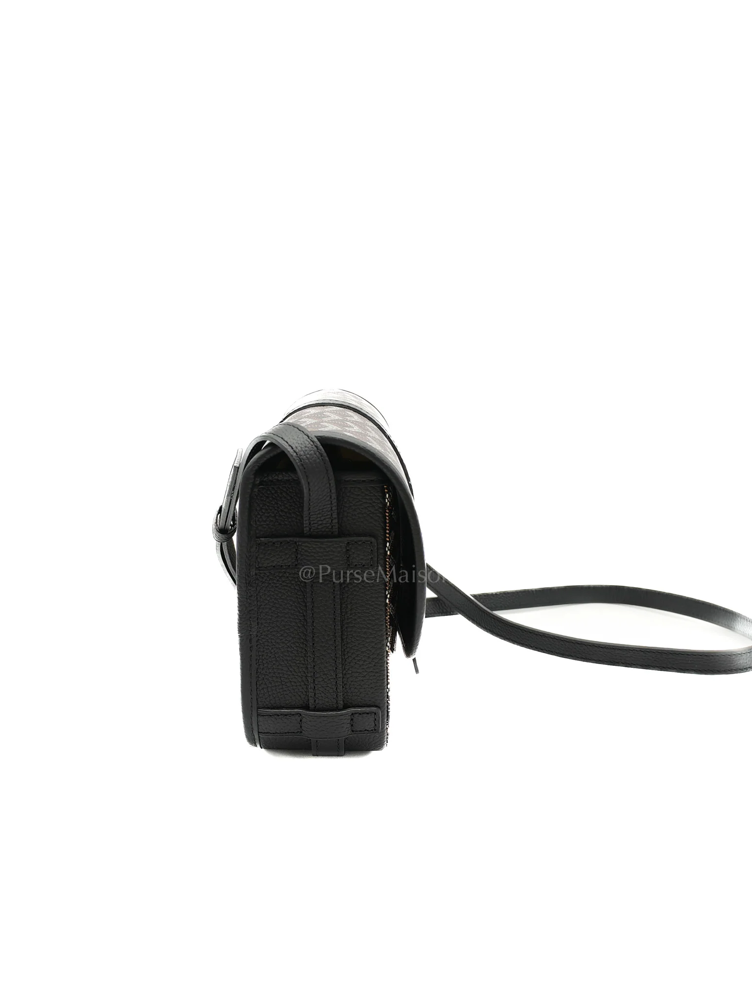 Goyard Belvedere PM Crossbody Bag in Black/Noir Goyardine Canvas - Image 6