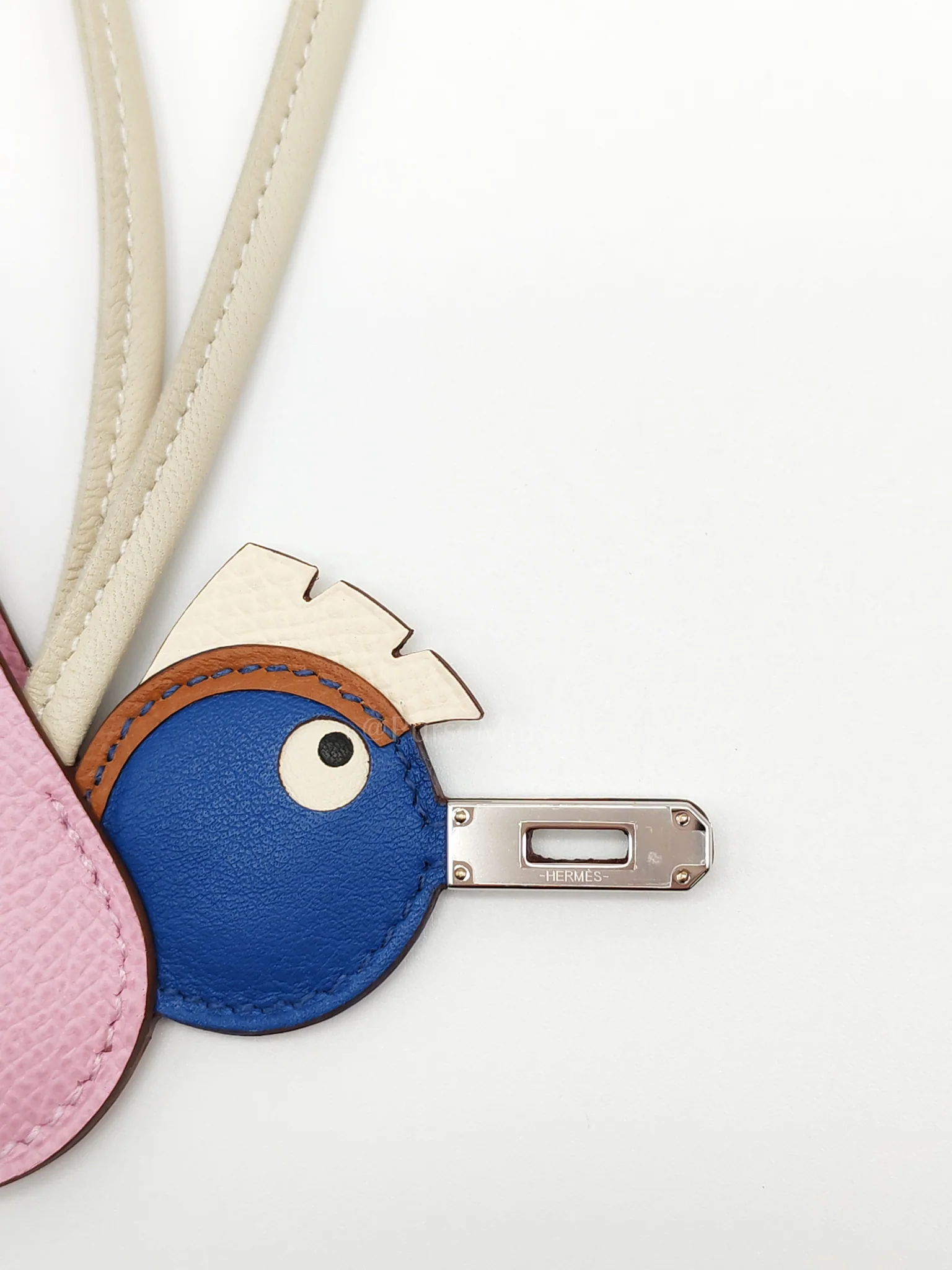 Hermes Birdy Charm Mauve Sylvestre/Framboise/Bleu/Gold/Nata Epsom and Swift Leather Palladium Hardware Stamp B (2023) - Image 5