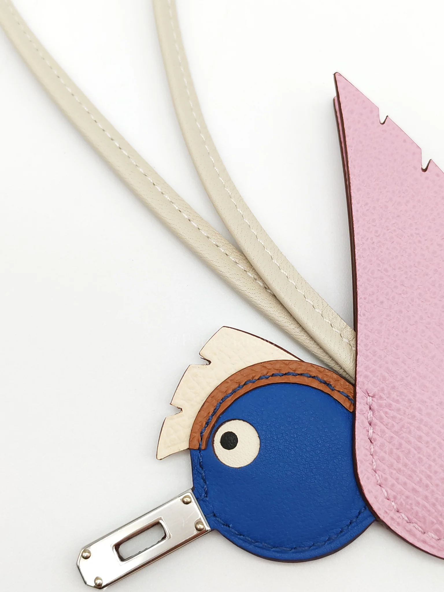 Hermes Birdy Charm Mauve Sylvestre/Framboise/Bleu/Gold/Nata Epsom and Swift Leather Palladium Hardware Stamp B (2023) - Image 6