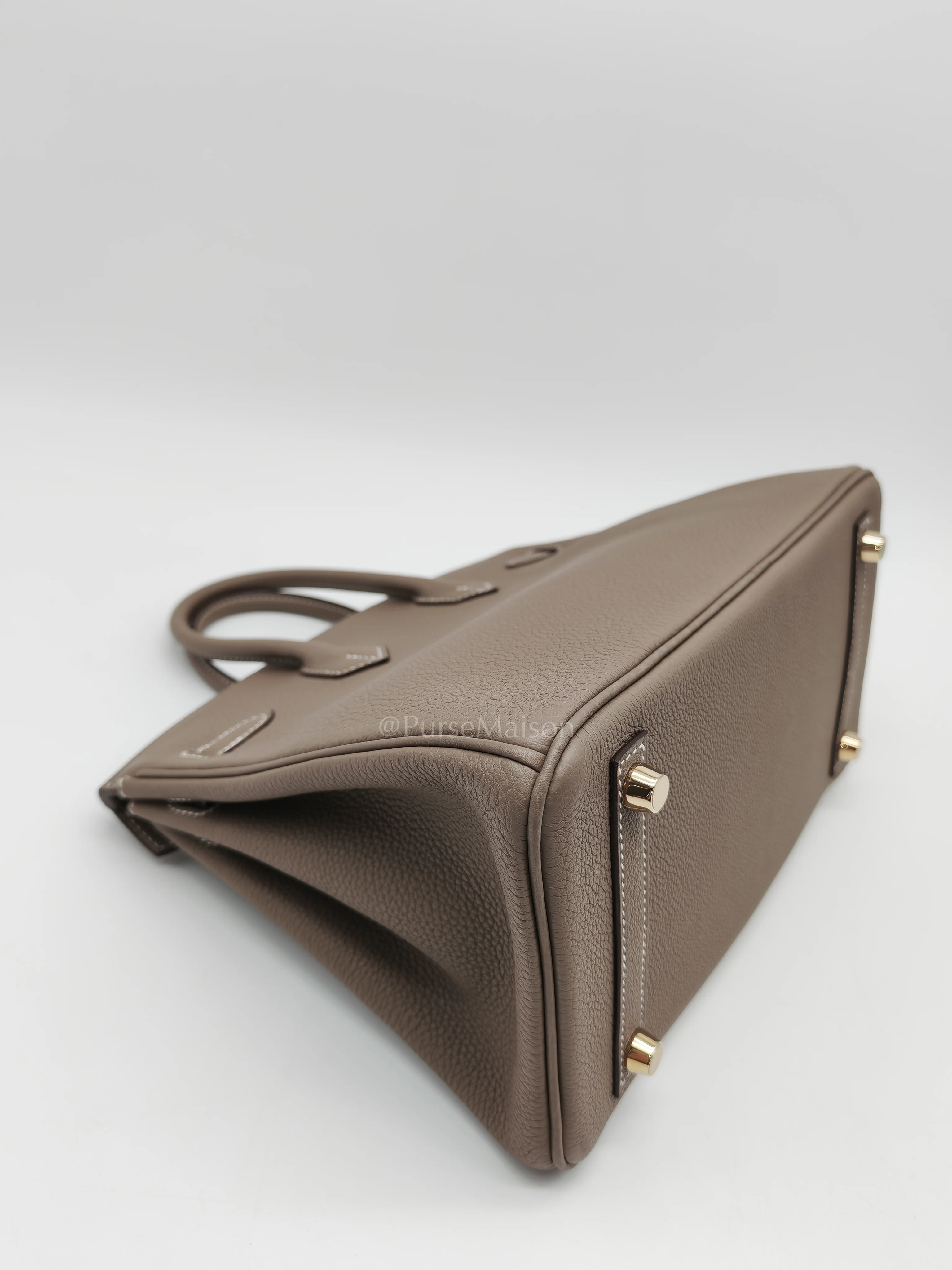 Hermes Birkin 25 Retourne in Etoupe Togo Leather and Gold Hardware Stamp W (2024) - Image 10