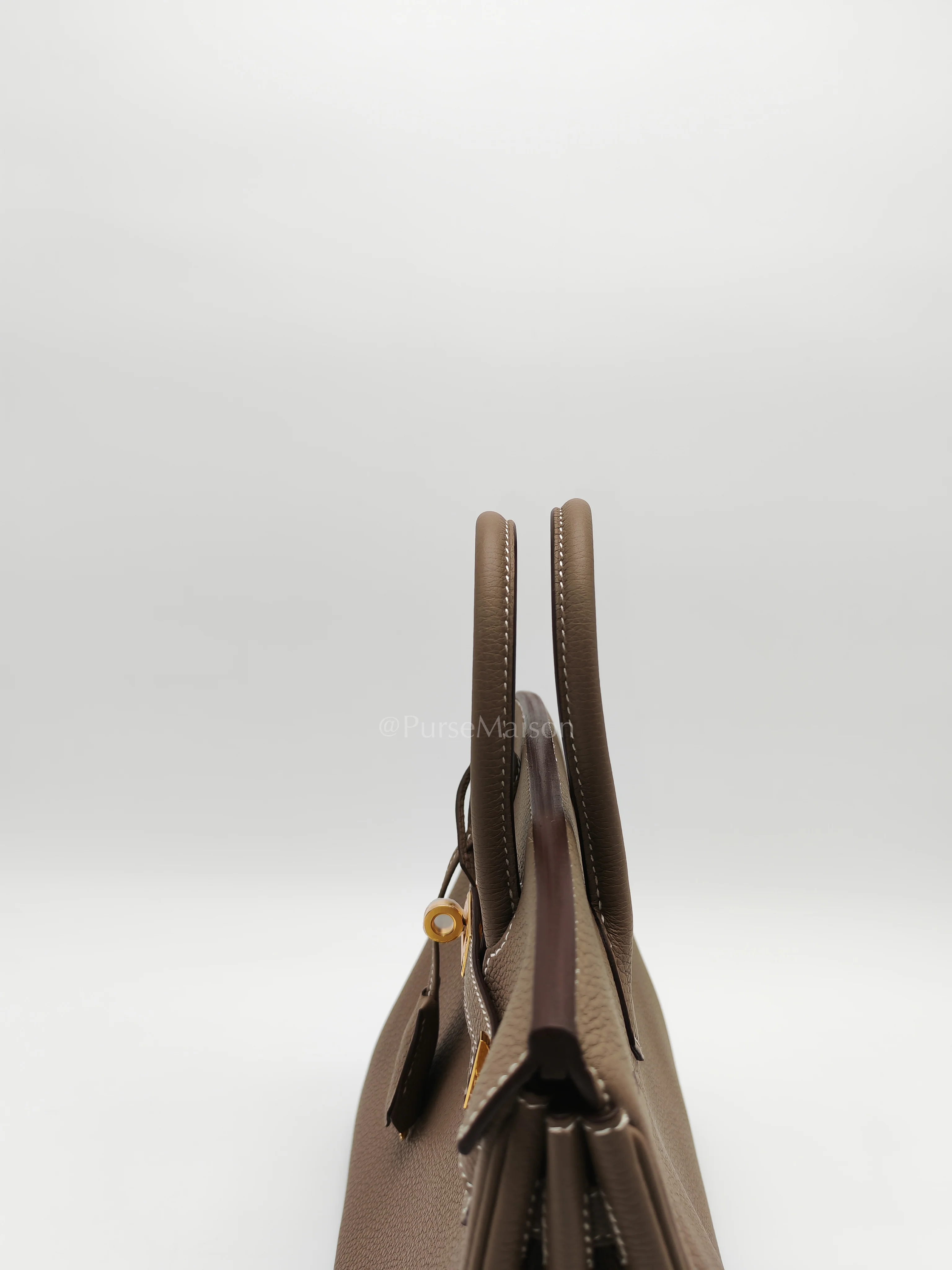 Hermes Birkin 25 Retourne in Etoupe Togo Leather and Gold Hardware Stamp W (2024) - Image 12