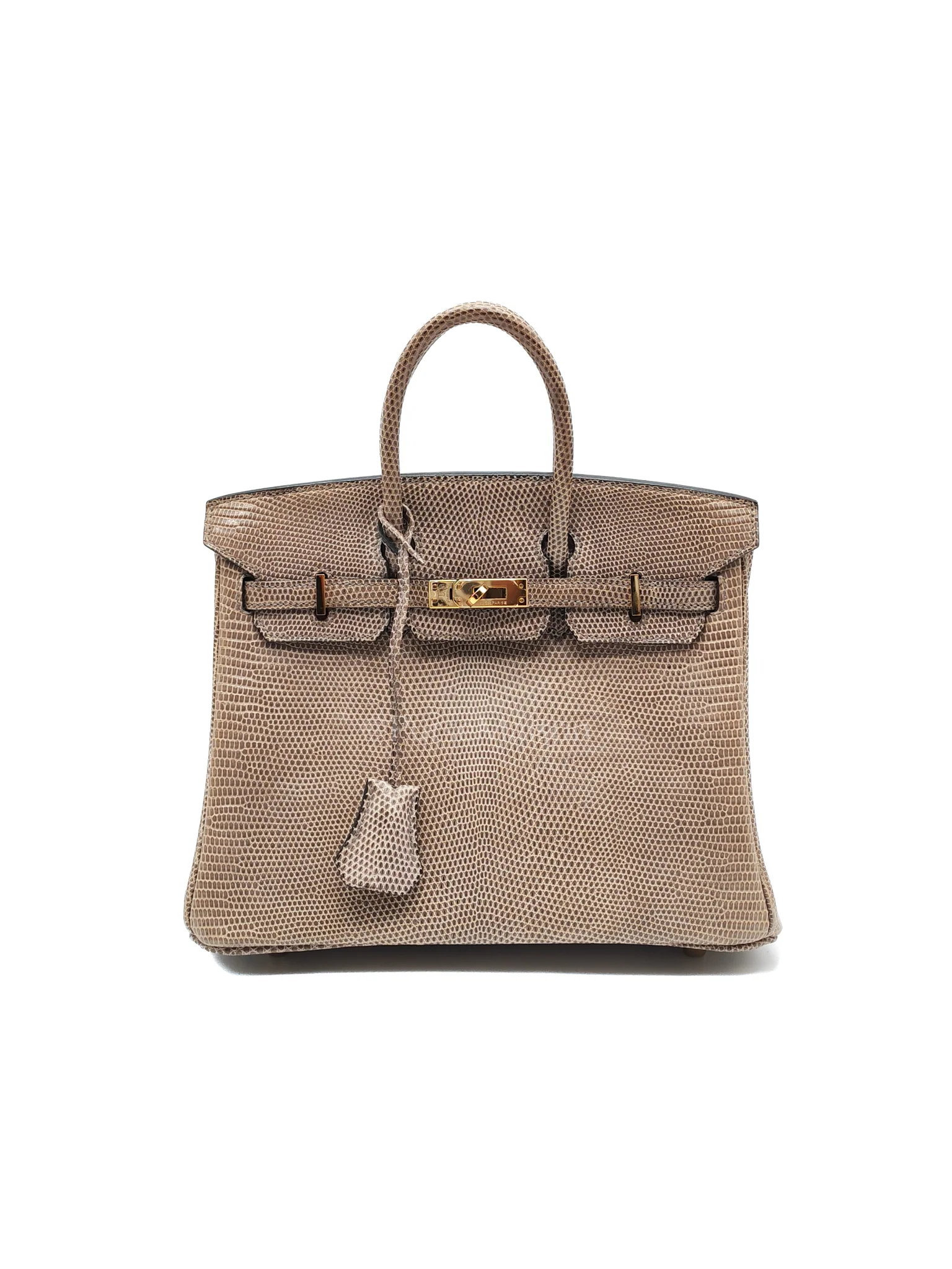 Hermes Birkin 25 Lizard Gris Tourterelle Gold Hardware Stamp P (2012)