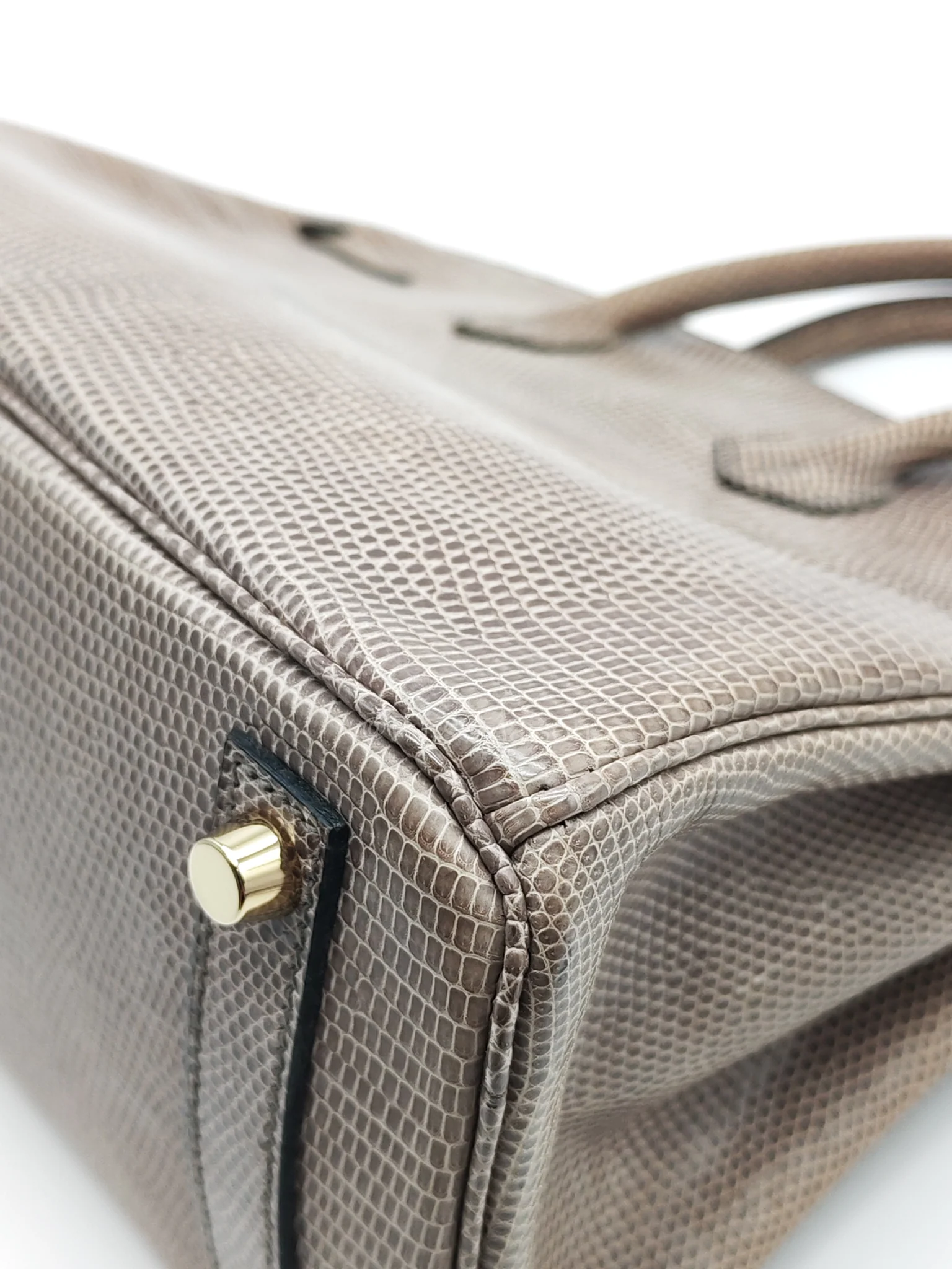 Hermes Birkin 25 Lizard Gris Tourterelle Gold Hardware Stamp P (2012) - Image 14
