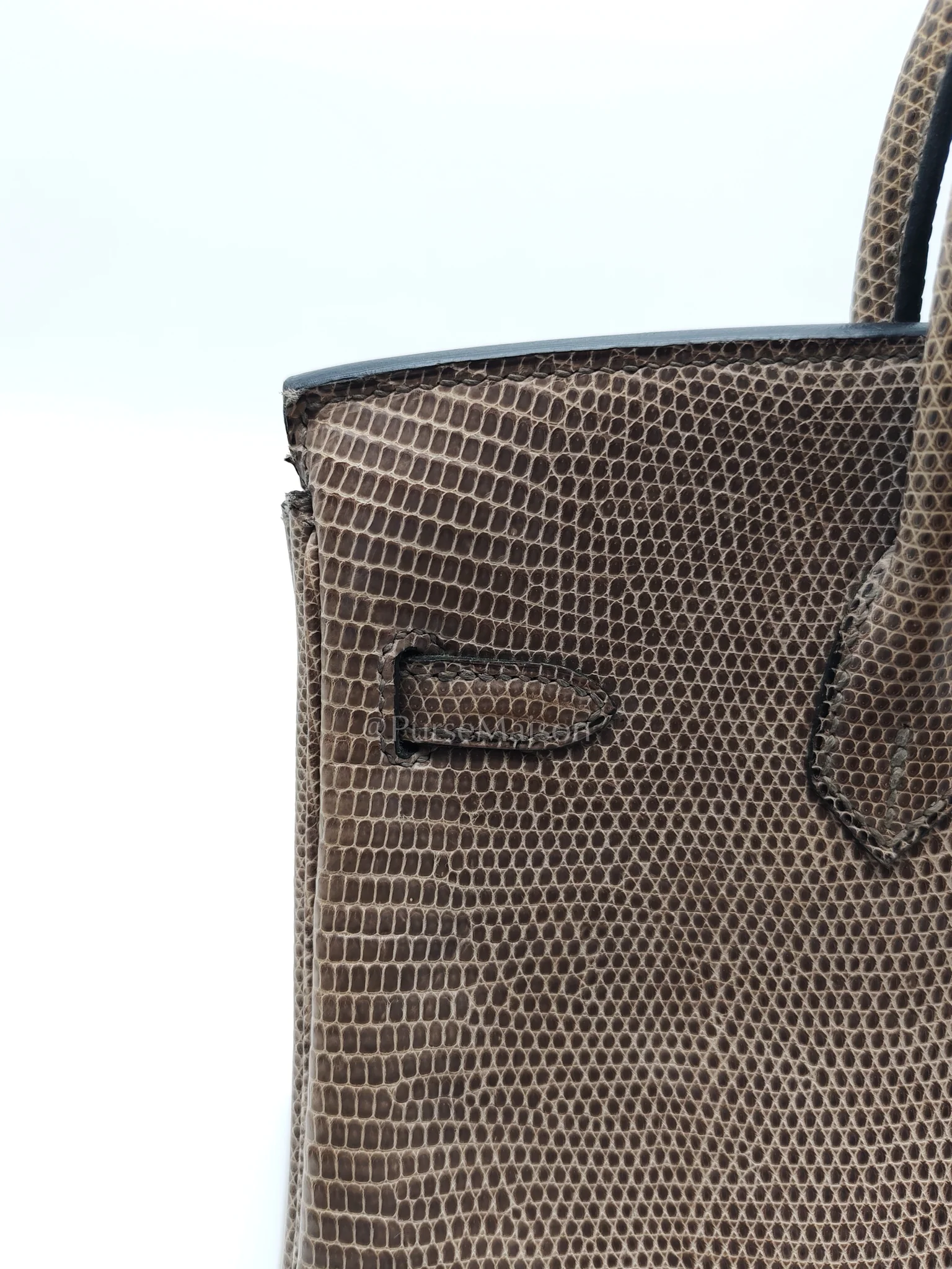 Hermes Birkin 25 Lizard Gris Tourterelle Gold Hardware Stamp P (2012) - Image 16
