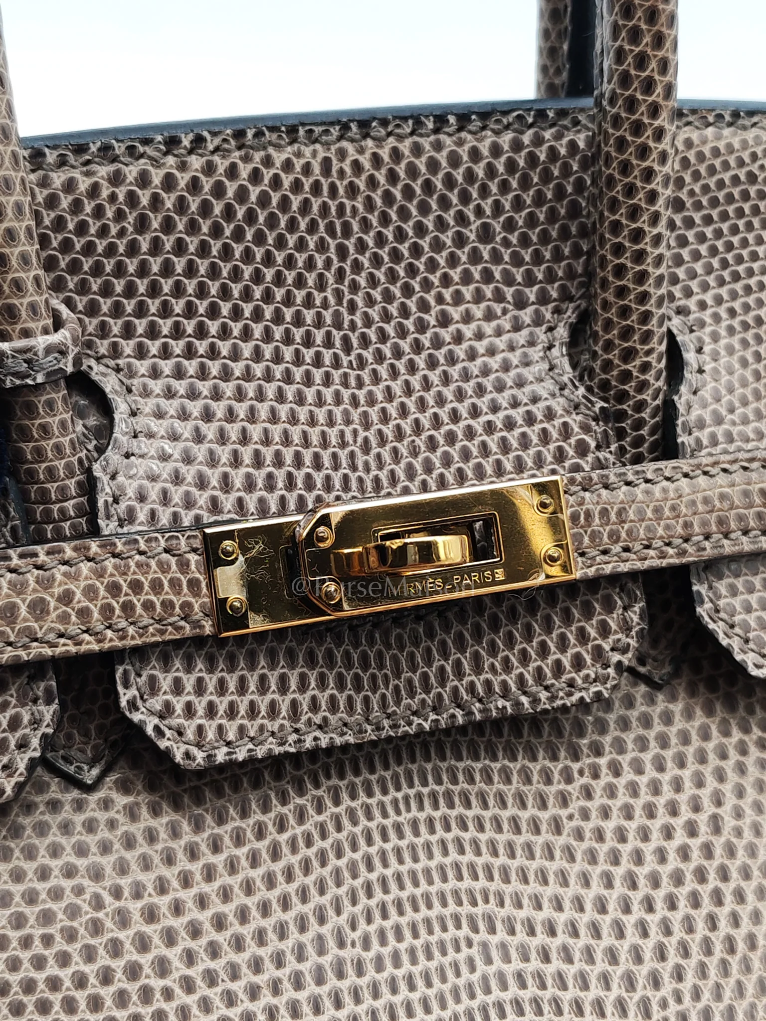 Hermes Birkin 25 Lizard Gris Tourterelle Gold Hardware Stamp P (2012) - Image 24