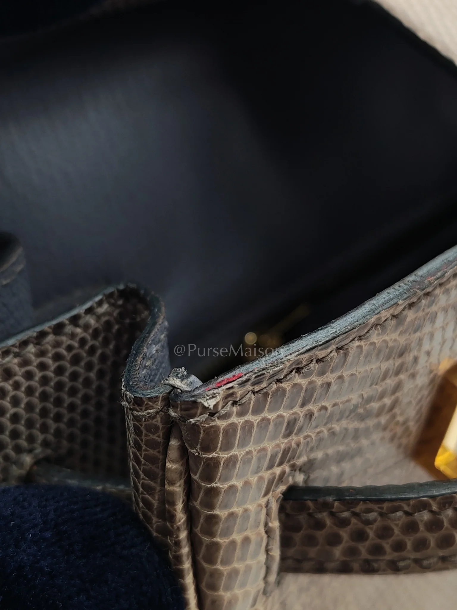 Hermes Birkin 25 Lizard Gris Tourterelle Gold Hardware Stamp P (2012) - Image 31