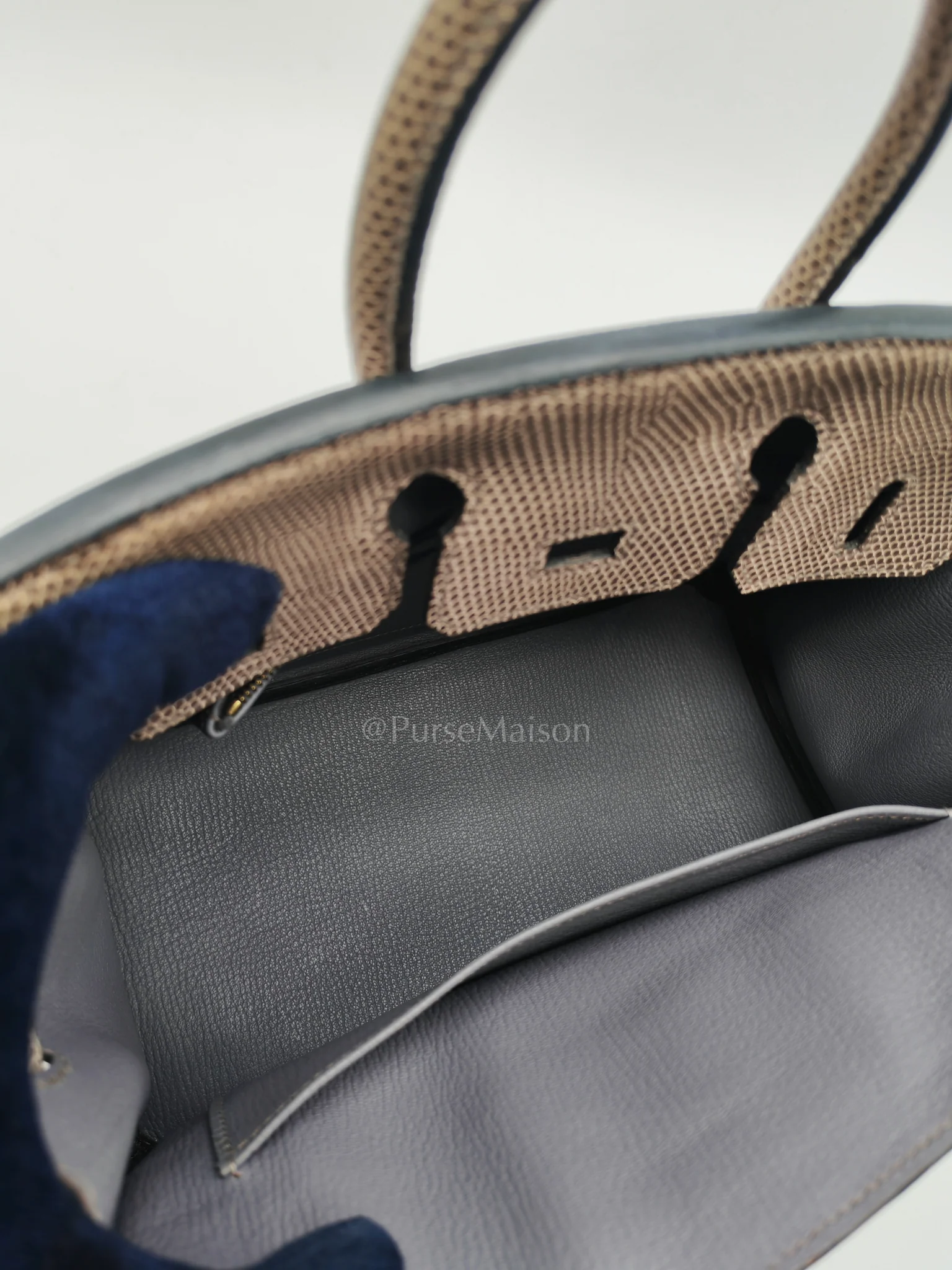 Hermes Birkin 25 Lizard Gris Tourterelle Gold Hardware Stamp P (2012) - Image 34