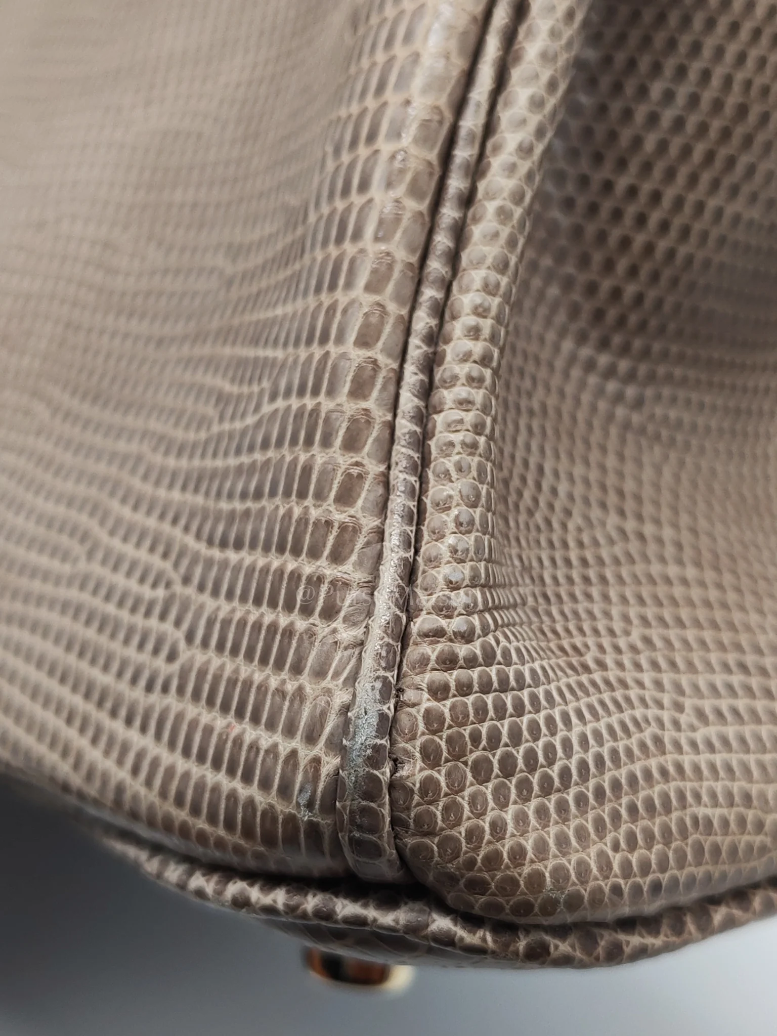 Hermes Birkin 25 Lizard Gris Tourterelle Gold Hardware Stamp P (2012) - Image 35