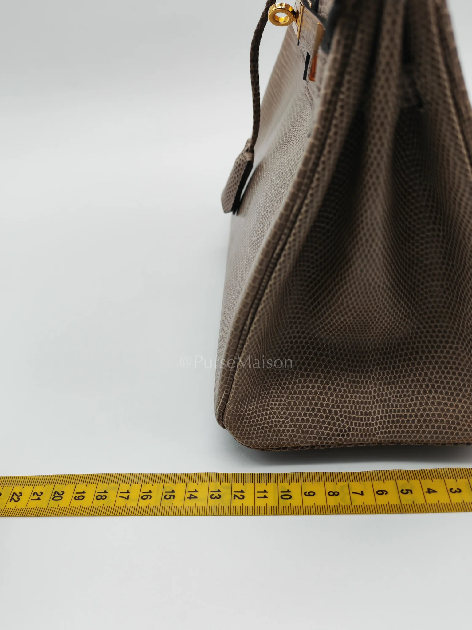 Hermes Birkin 25 Lizard Gris Tourterelle Gold Hardware Stamp P (2012) - Image 36