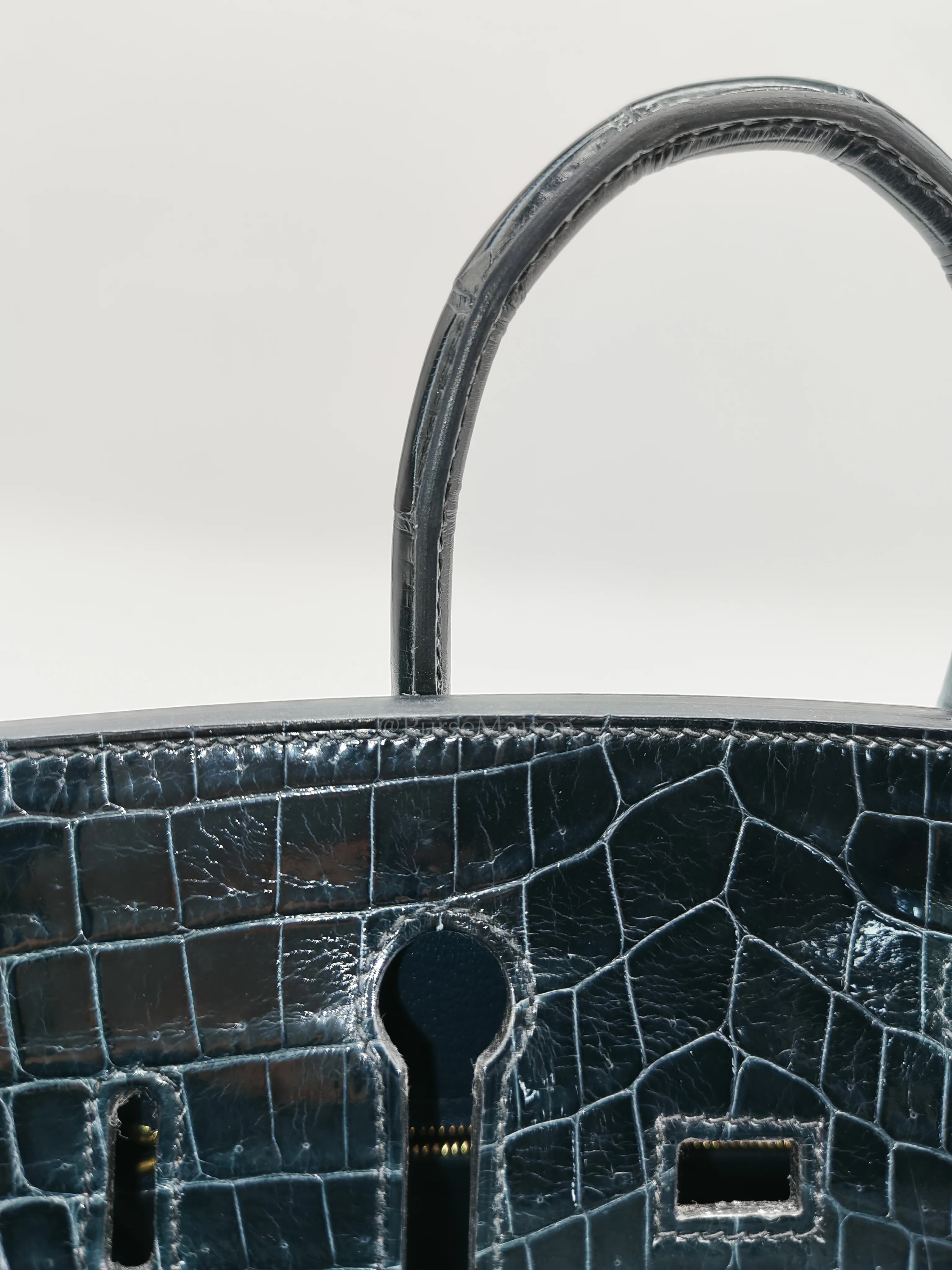 Hermes Birkin 25 Vert Rousseau Togo Leather & Croc Touch Gold Hardware Stamp Y(2020) - Image 18