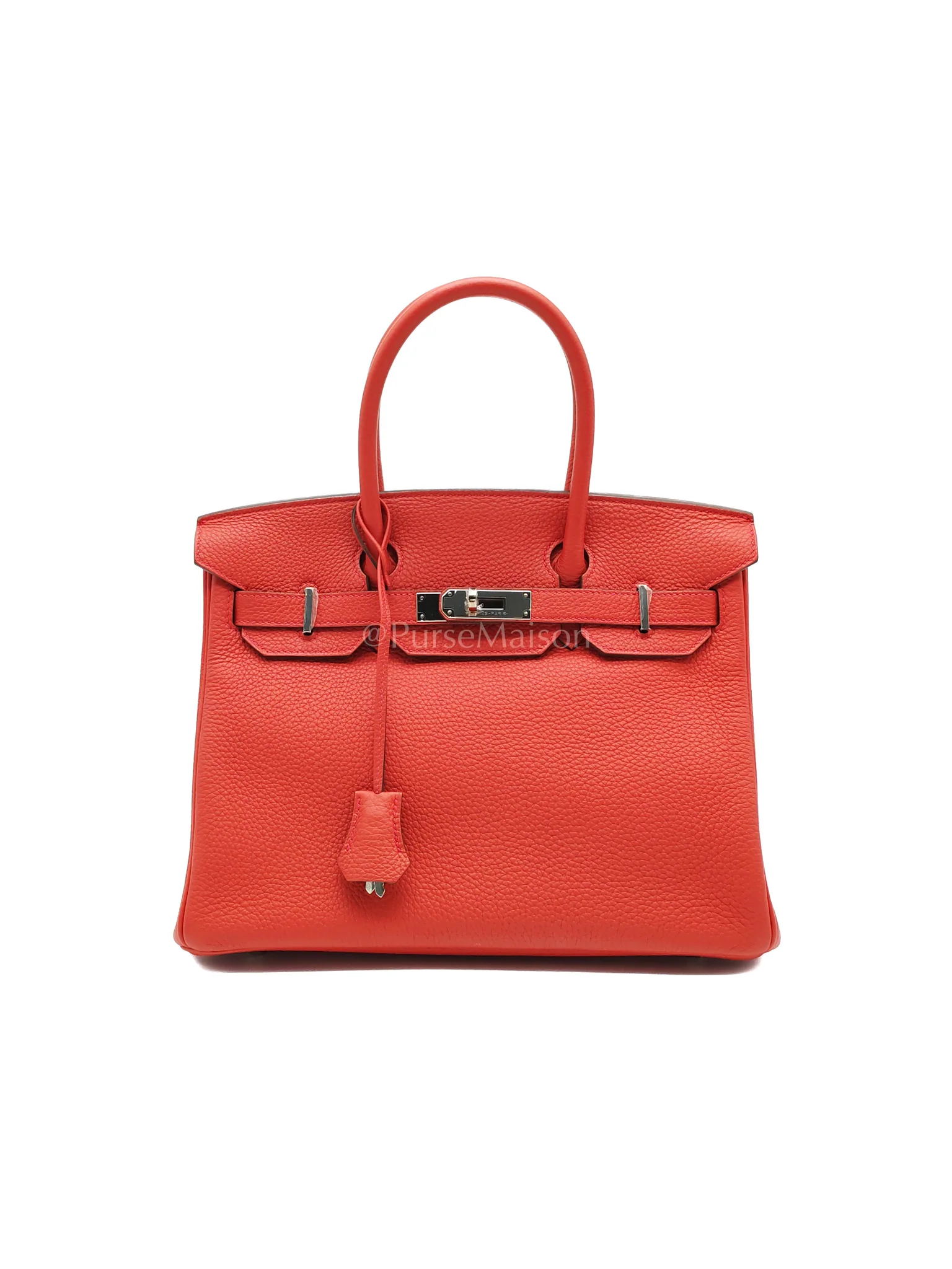 Hermes Birkin 30 in Rouge Pivoine Togo Leather Palladium Hardware Stamp A(2017)