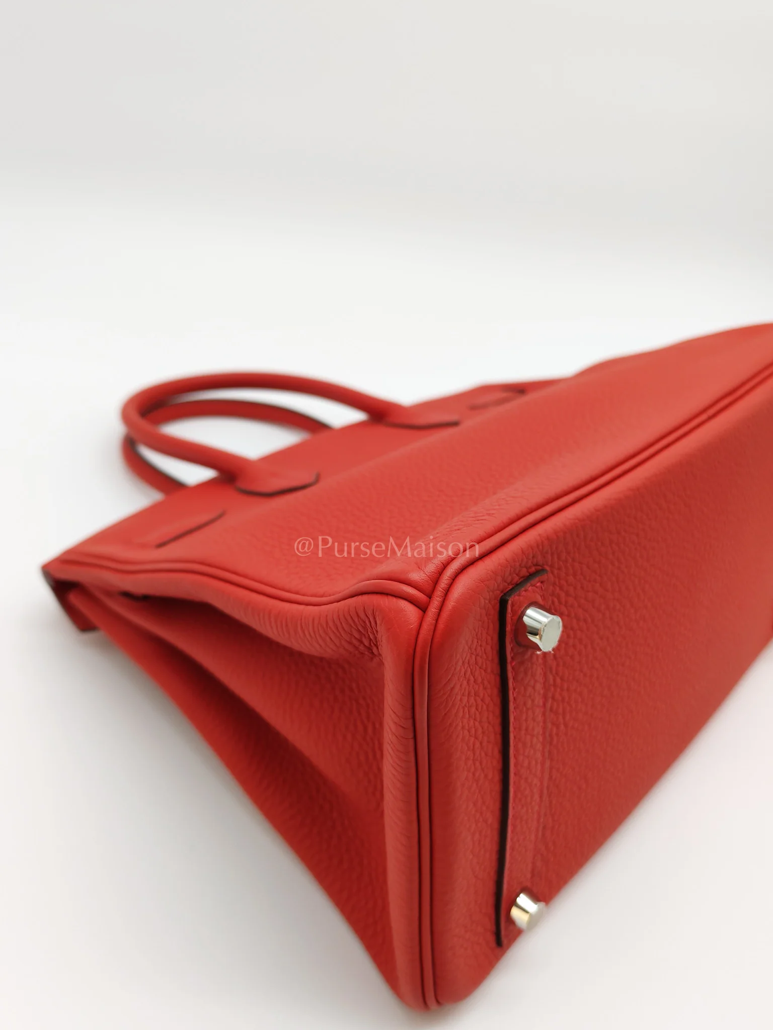 Hermes Birkin 30 in Rouge Pivoine Togo Leather Palladium Hardware Stamp A(2017) - Image 10