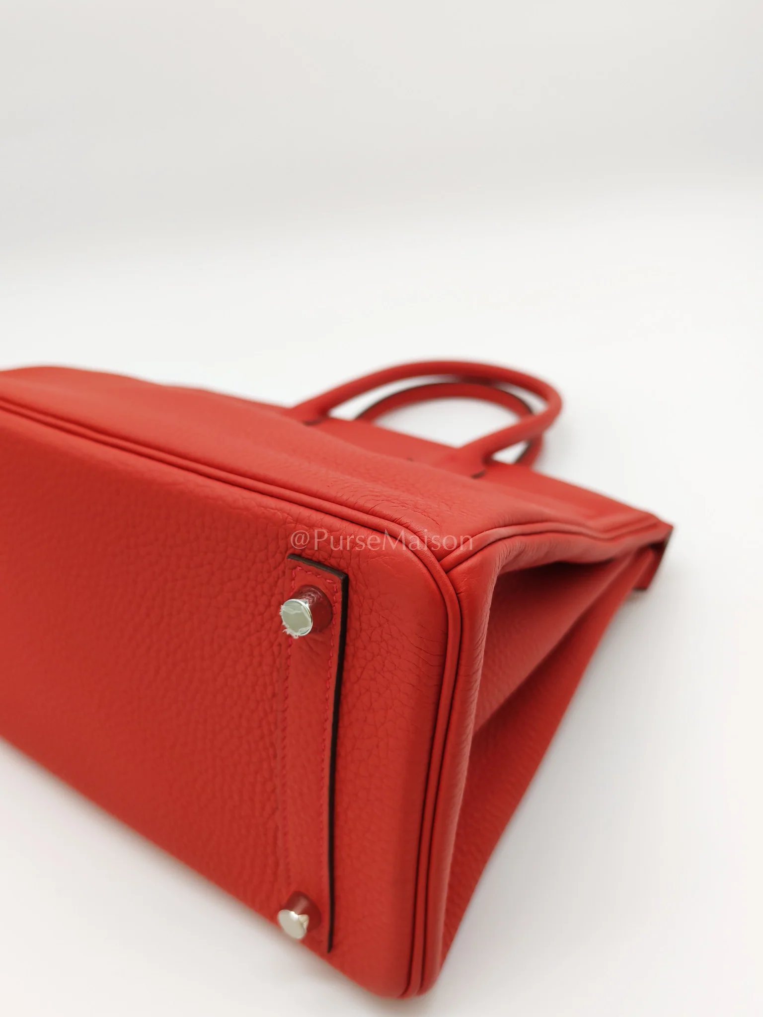 Hermes Birkin 30 in Rouge Pivoine Togo Leather Palladium Hardware Stamp A(2017) - Image 11