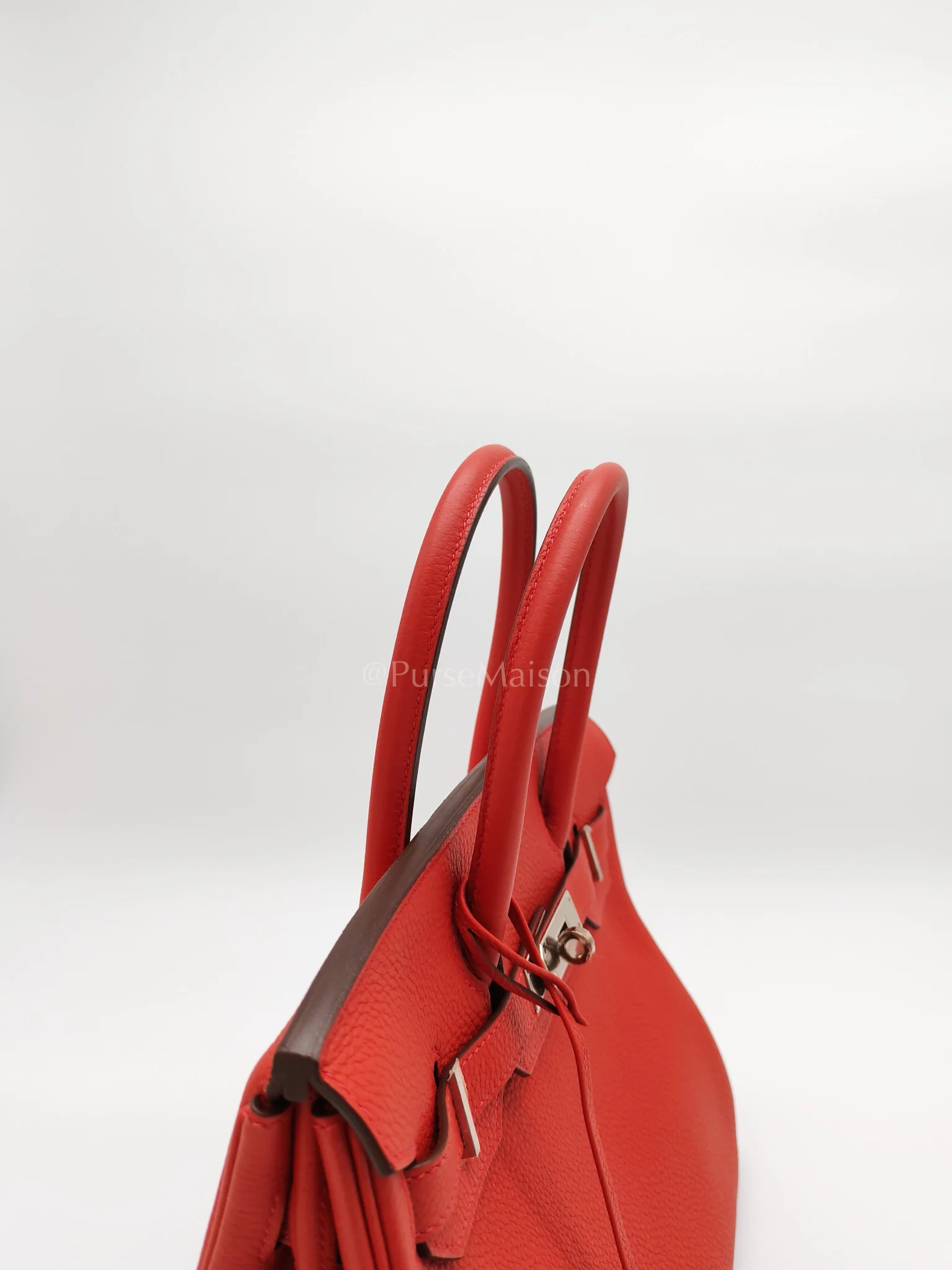 Hermes Birkin 30 in Rouge Pivoine Togo Leather Palladium Hardware Stamp A(2017) - Image 12