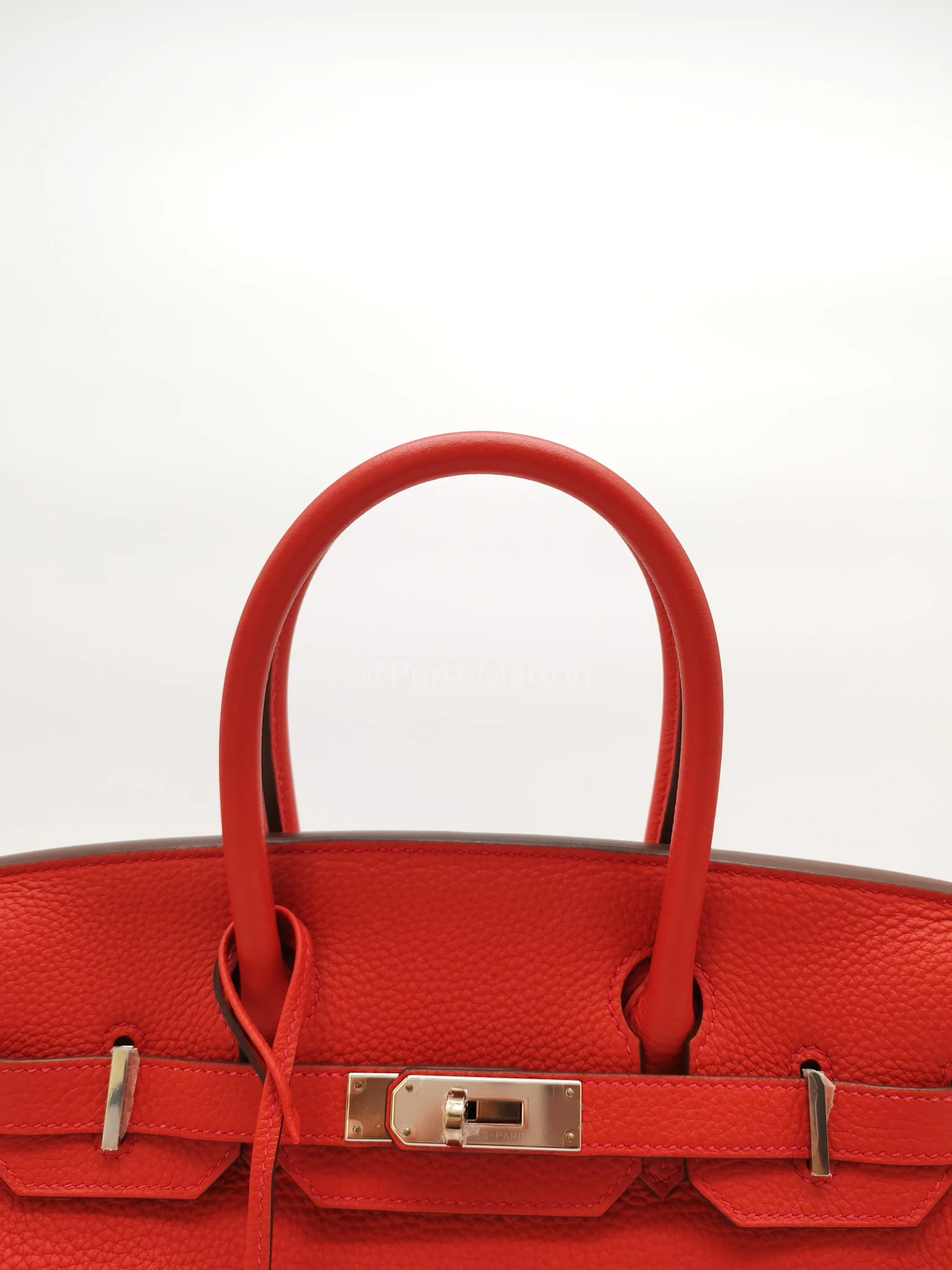 Hermes Birkin 30 in Rouge Pivoine Togo Leather Palladium Hardware Stamp A(2017) - Image 13