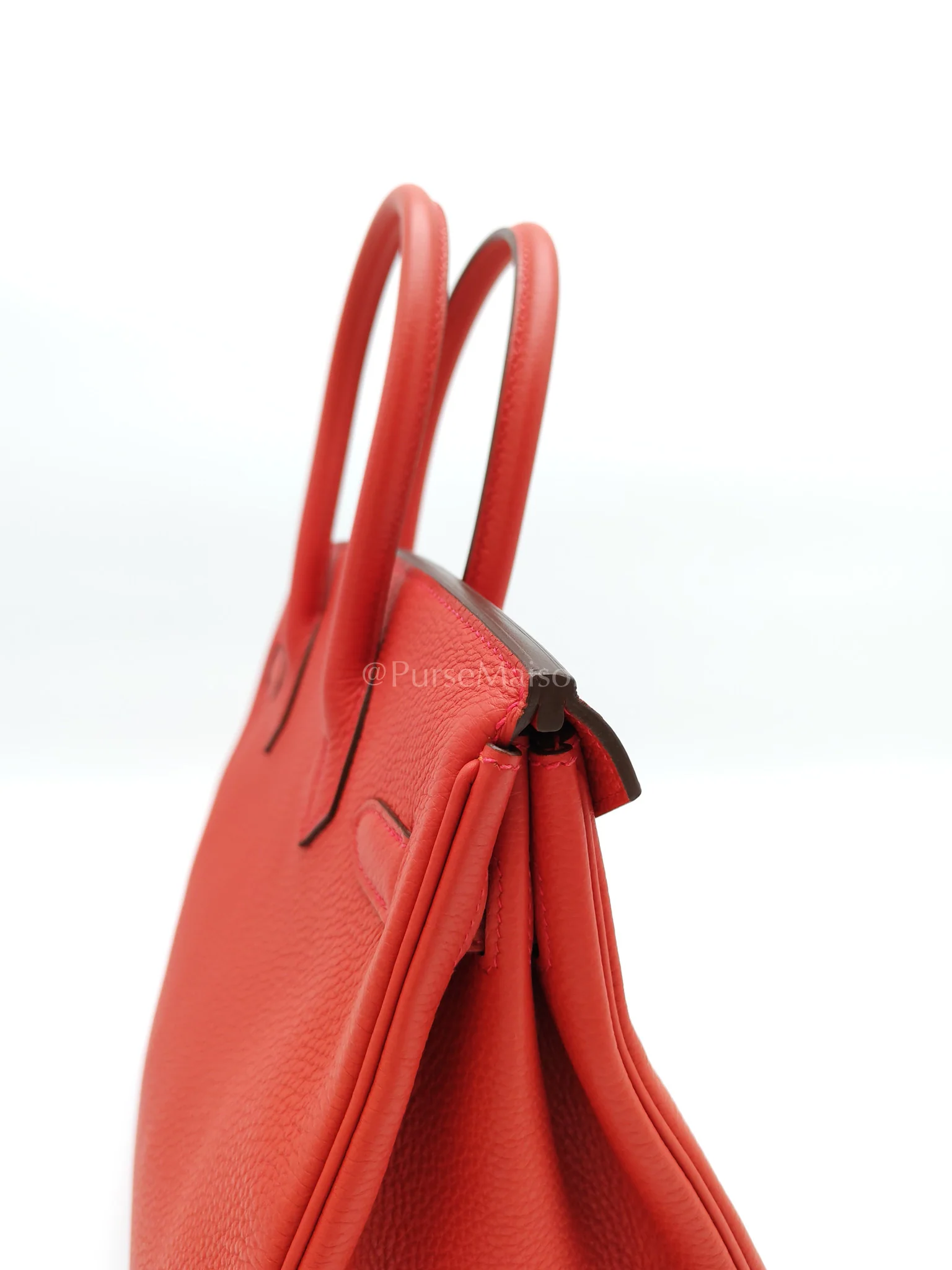 Hermes Birkin 30 in Rouge Pivoine Togo Leather Palladium Hardware Stamp A(2017) - Image 17