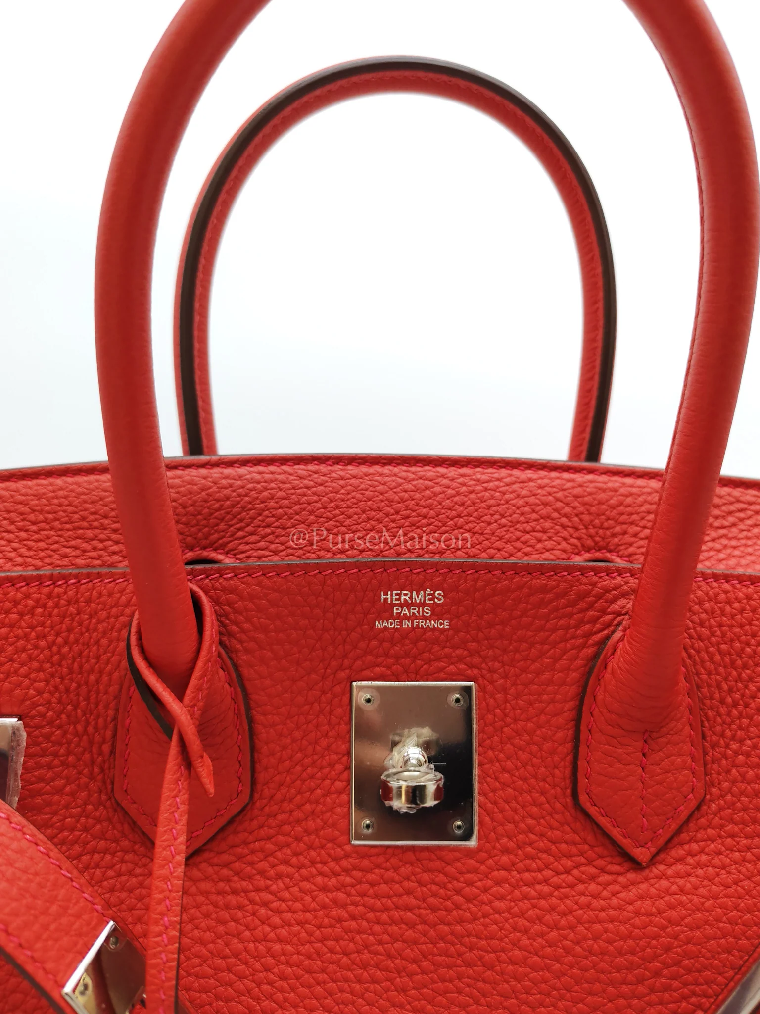 Hermes Birkin 30 in Rouge Pivoine Togo Leather Palladium Hardware Stamp A(2017) - Image 20