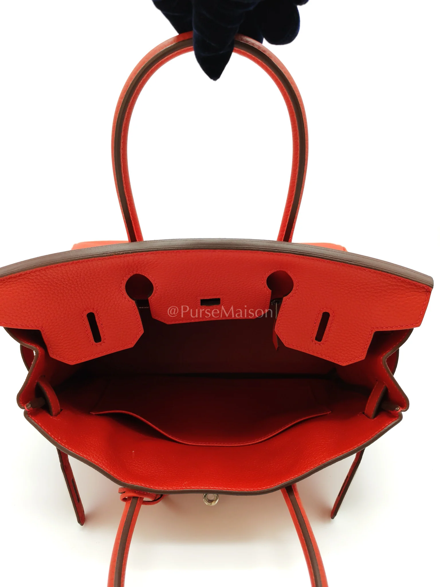 Hermes Birkin 30 in Rouge Pivoine Togo Leather Palladium Hardware Stamp A(2017) - Image 21