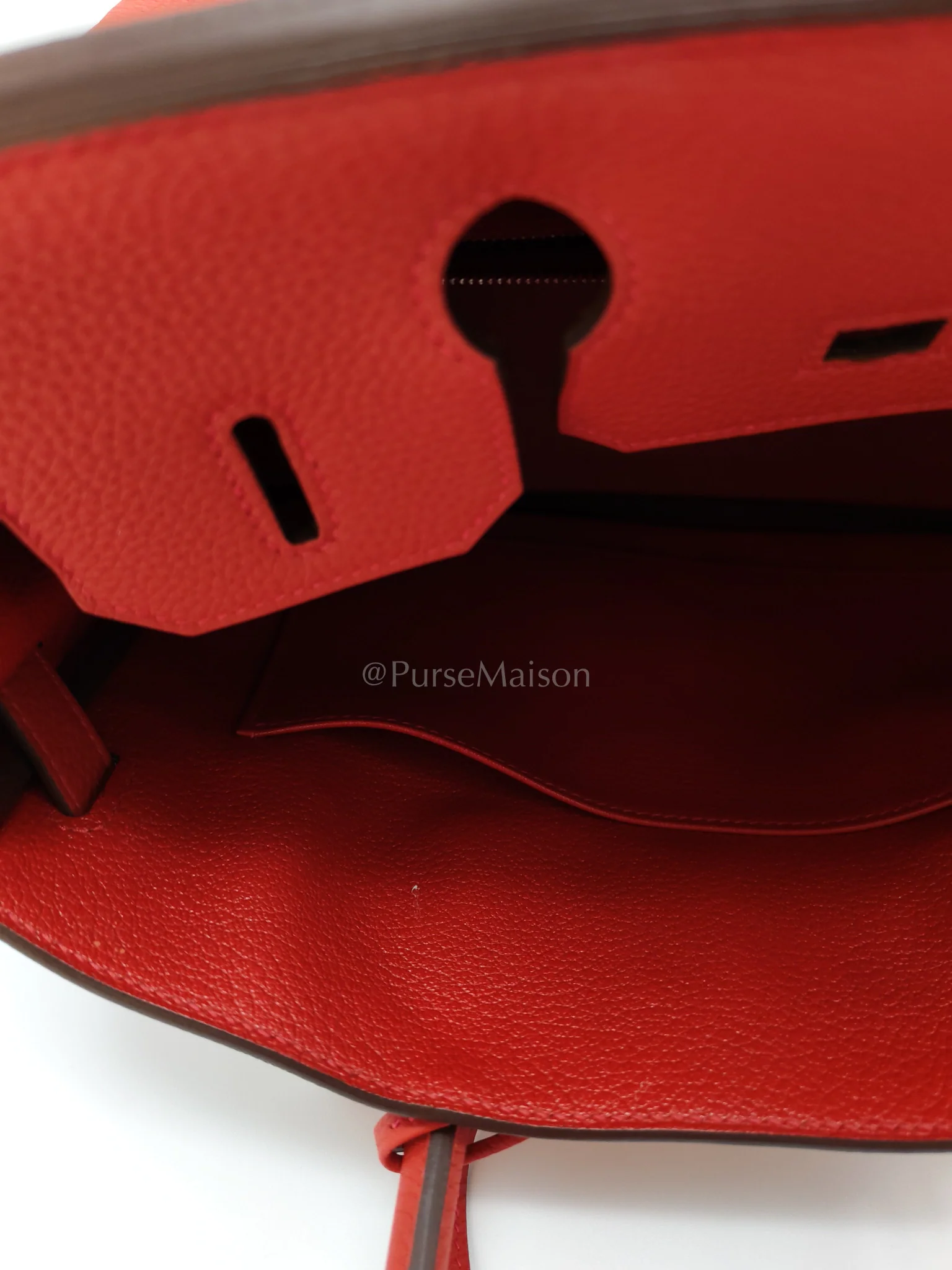 Hermes Birkin 30 in Rouge Pivoine Togo Leather Palladium Hardware Stamp A(2017) - Image 22
