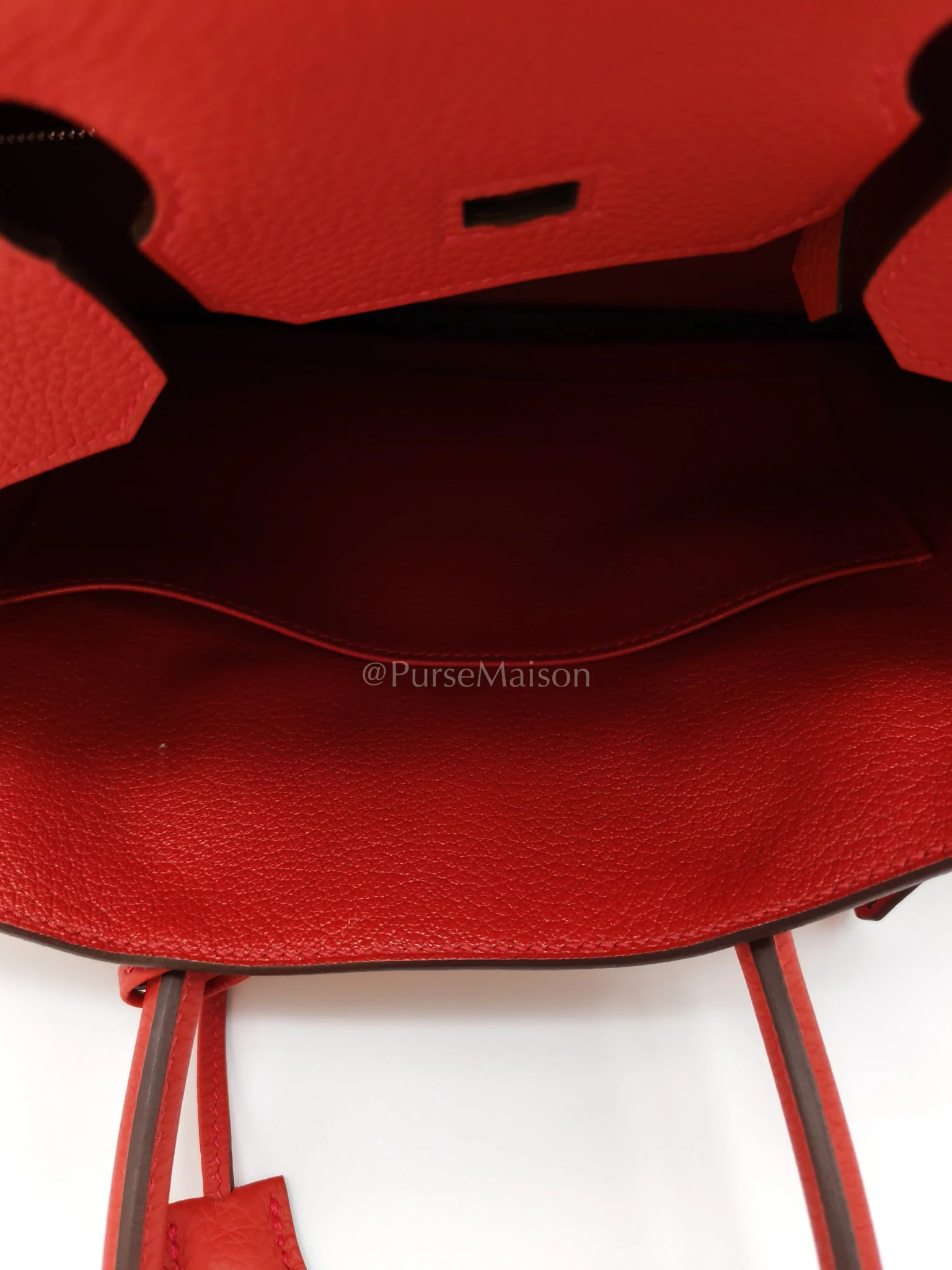 Hermes Birkin 30 in Rouge Pivoine Togo Leather Palladium Hardware Stamp A(2017) - Image 23