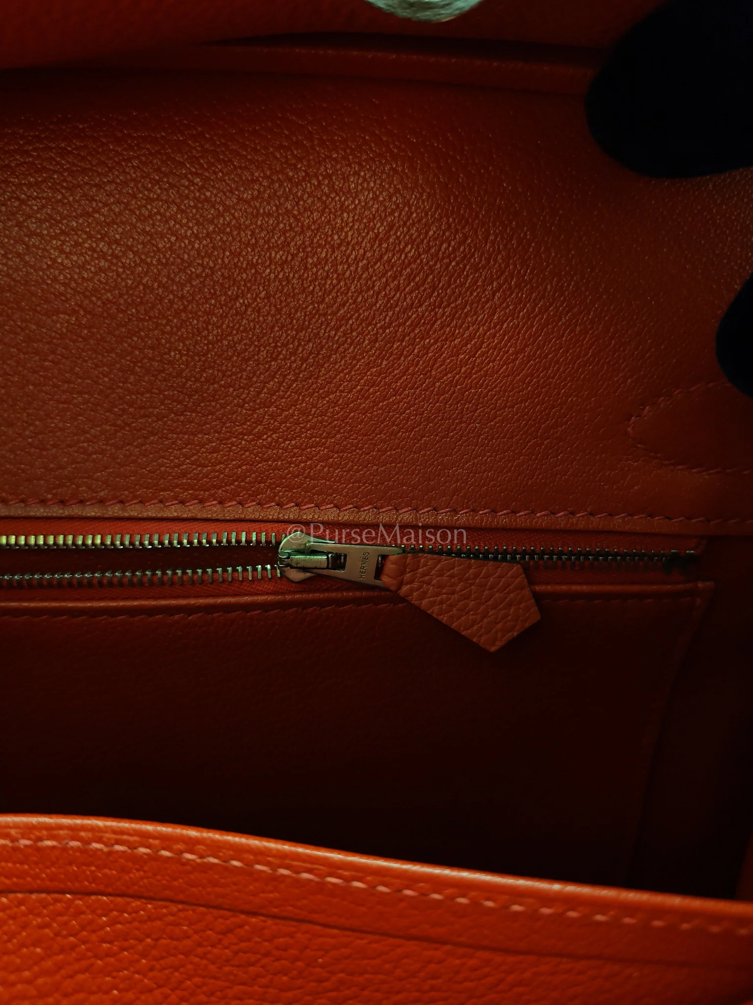 Hermes Birkin 30 in Rouge Pivoine Togo Leather Palladium Hardware Stamp A(2017) - Image 24