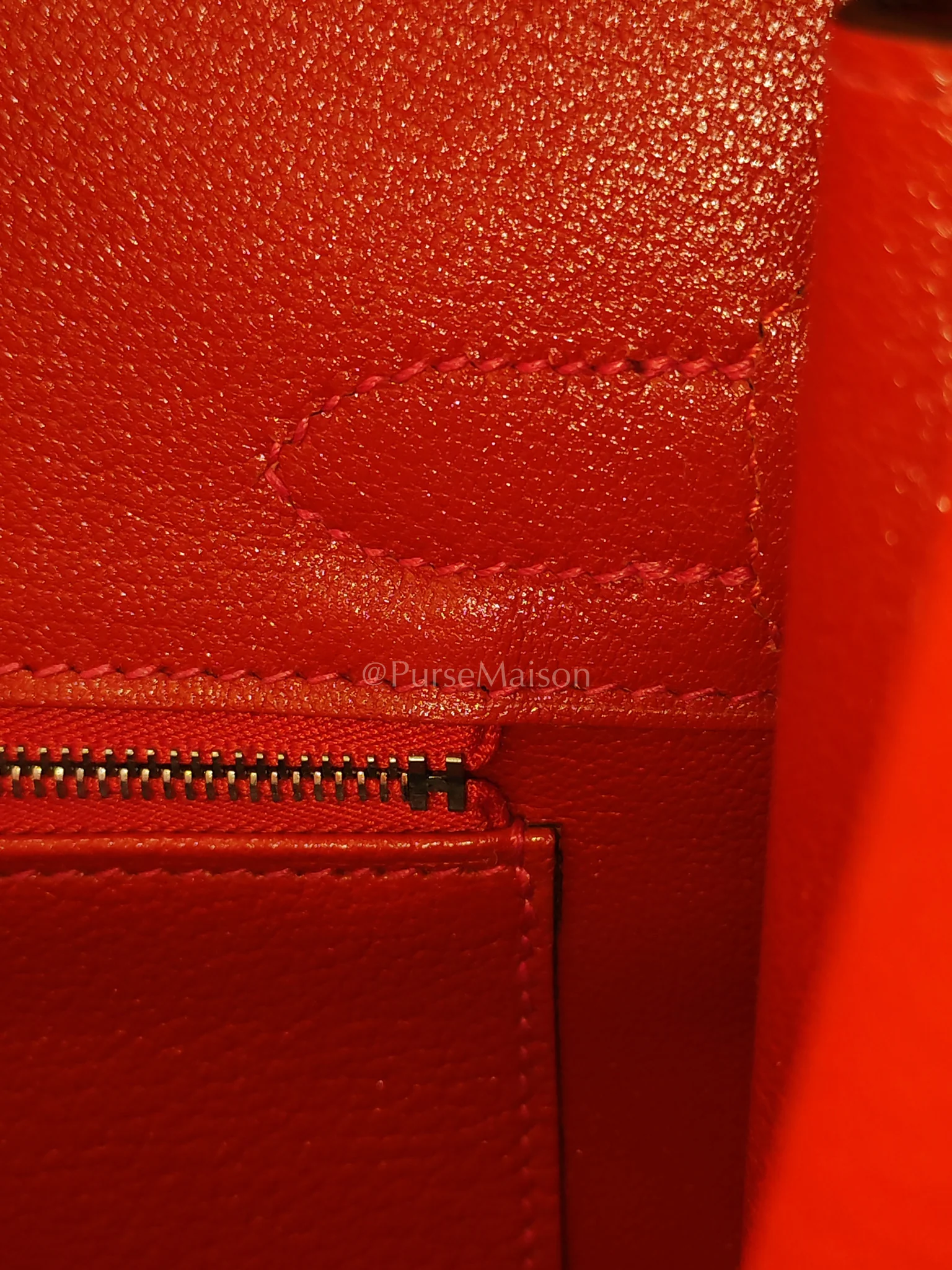 Hermes Birkin 30 in Rouge Pivoine Togo Leather Palladium Hardware Stamp A(2017) - Image 27
