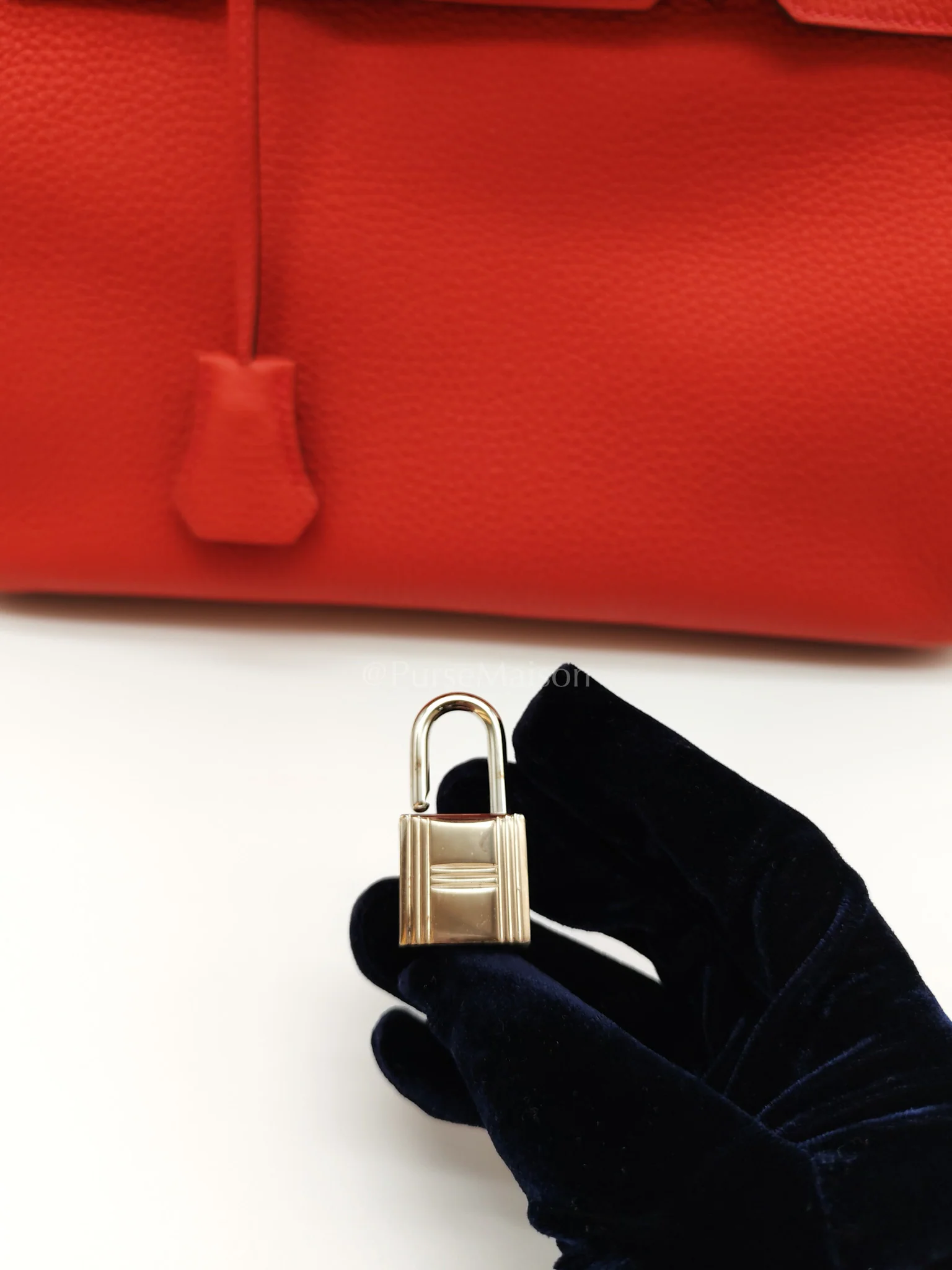 Hermes Birkin 30 in Rouge Pivoine Togo Leather Palladium Hardware Stamp A(2017) - Image 33