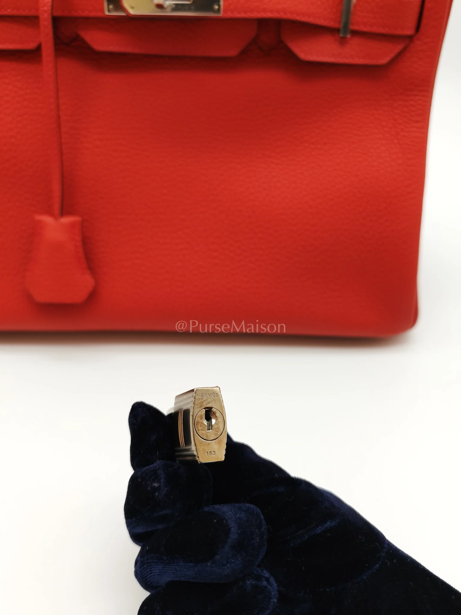 Hermes Birkin 30 in Rouge Pivoine Togo Leather Palladium Hardware Stamp A(2017) - Image 34