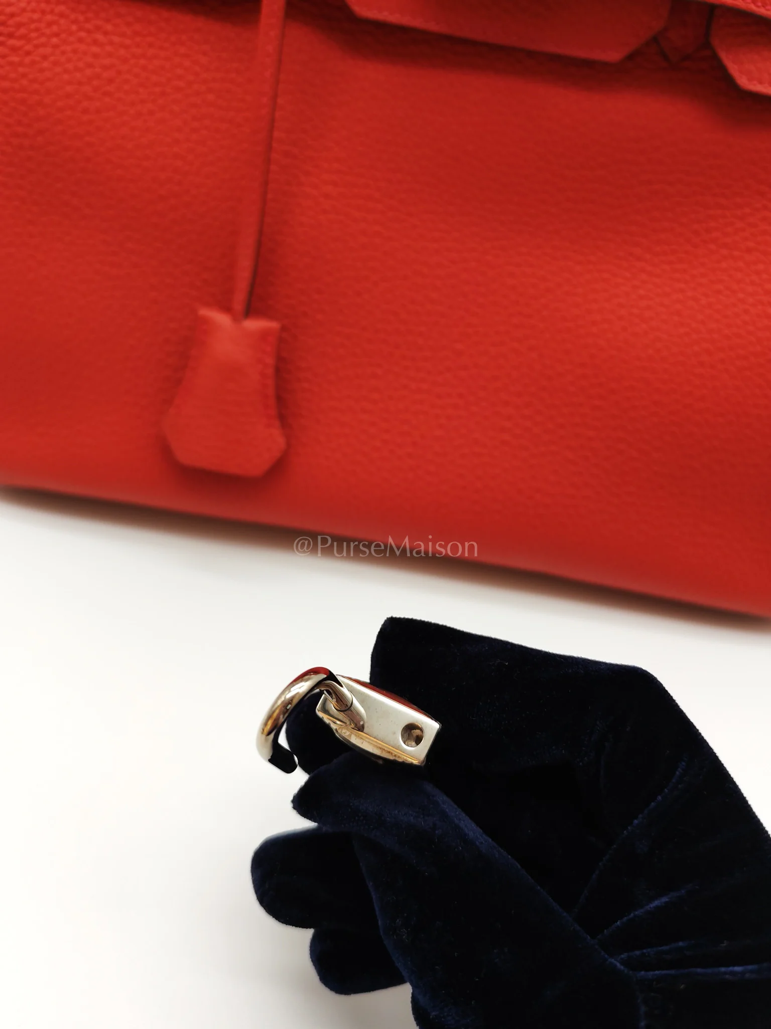 Hermes Birkin 30 in Rouge Pivoine Togo Leather Palladium Hardware Stamp A(2017) - Image 35