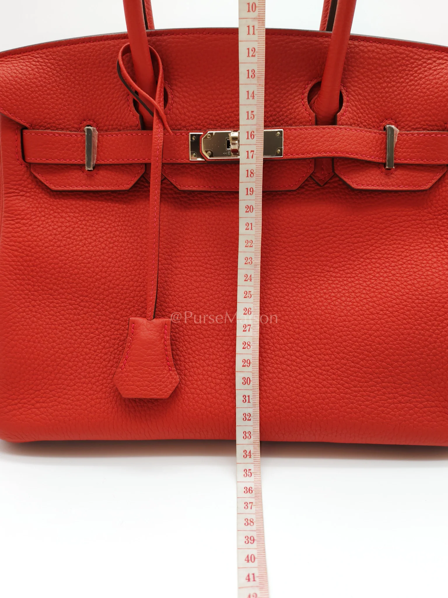 Hermes Birkin 30 in Rouge Pivoine Togo Leather Palladium Hardware Stamp A(2017) - Image 39