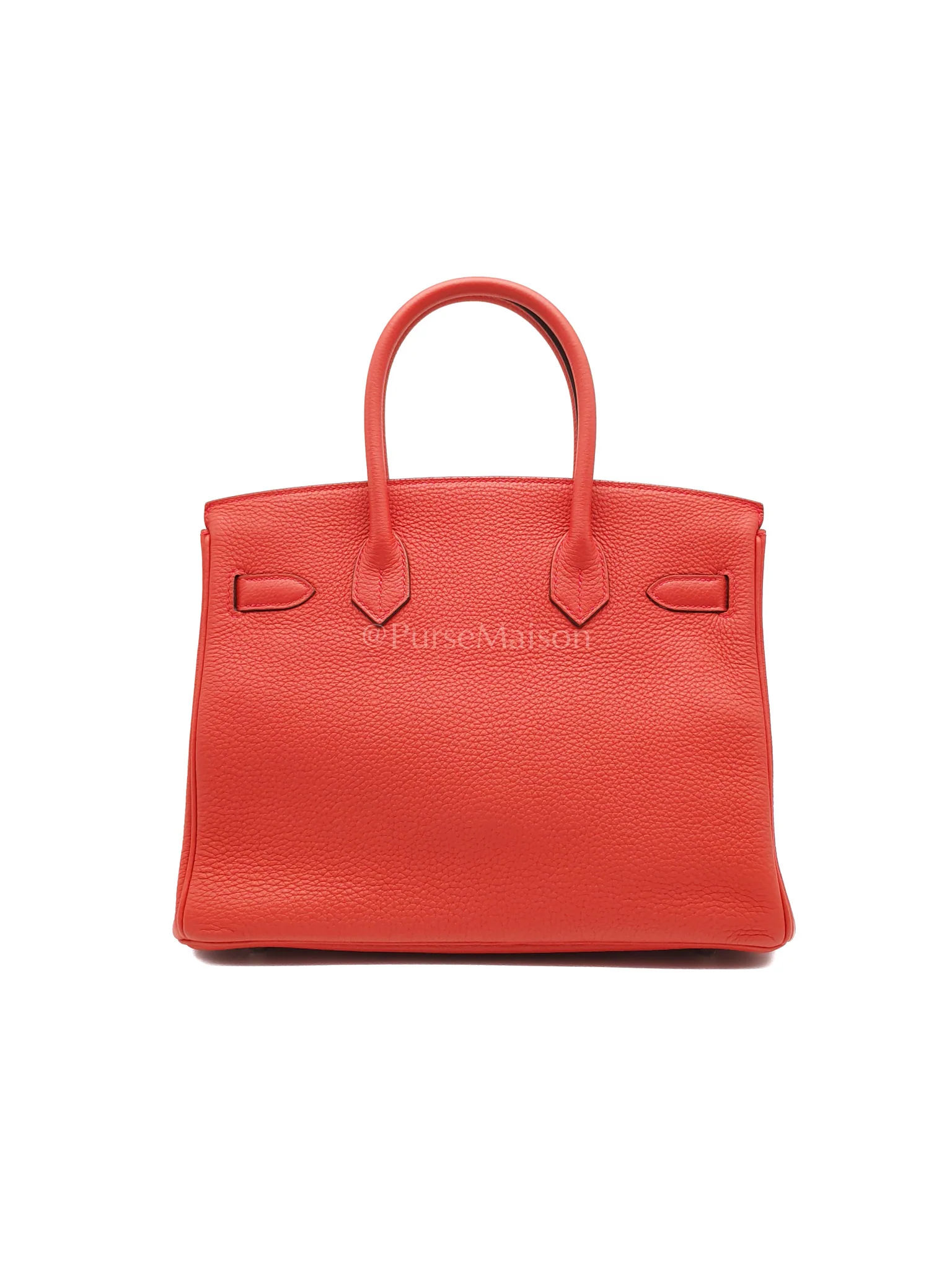 Hermes Birkin 30 in Rouge Pivoine Togo Leather Palladium Hardware Stamp A(2017) - Image 4