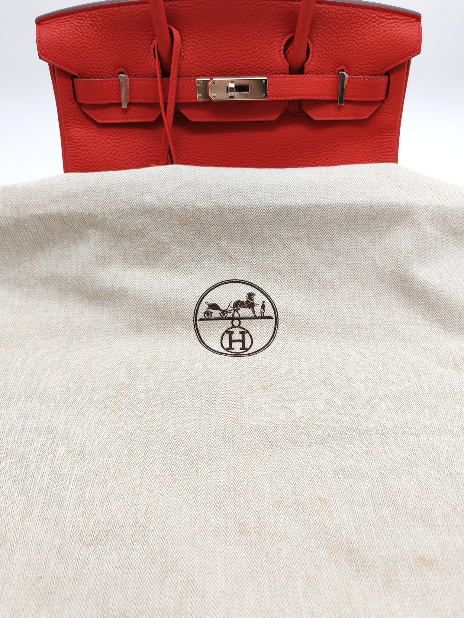 Hermes Birkin 30 in Rouge Pivoine Togo Leather Palladium Hardware Stamp A(2017) - Image 43