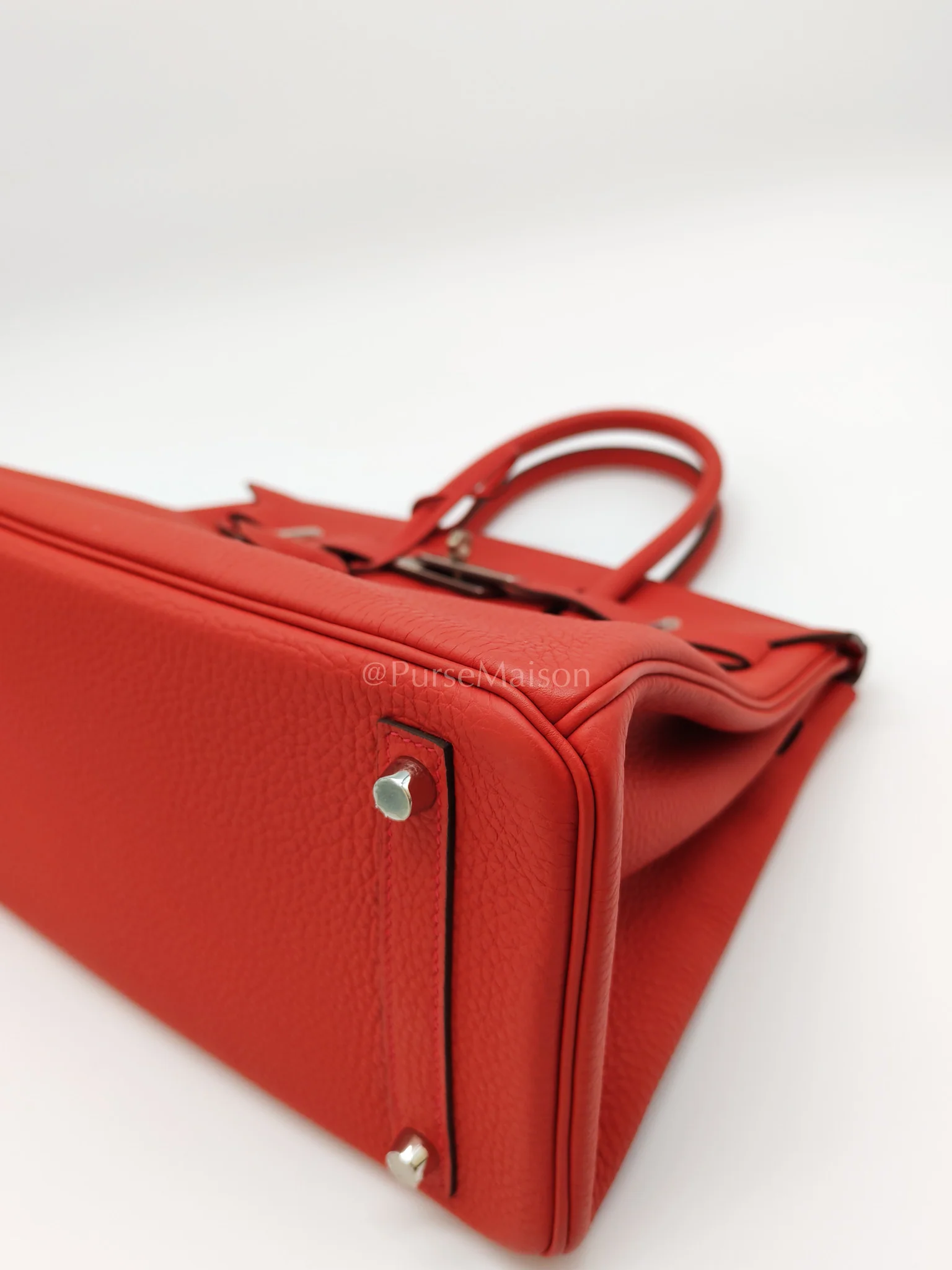 Hermes Birkin 30 in Rouge Pivoine Togo Leather Palladium Hardware Stamp A(2017) - Image 9