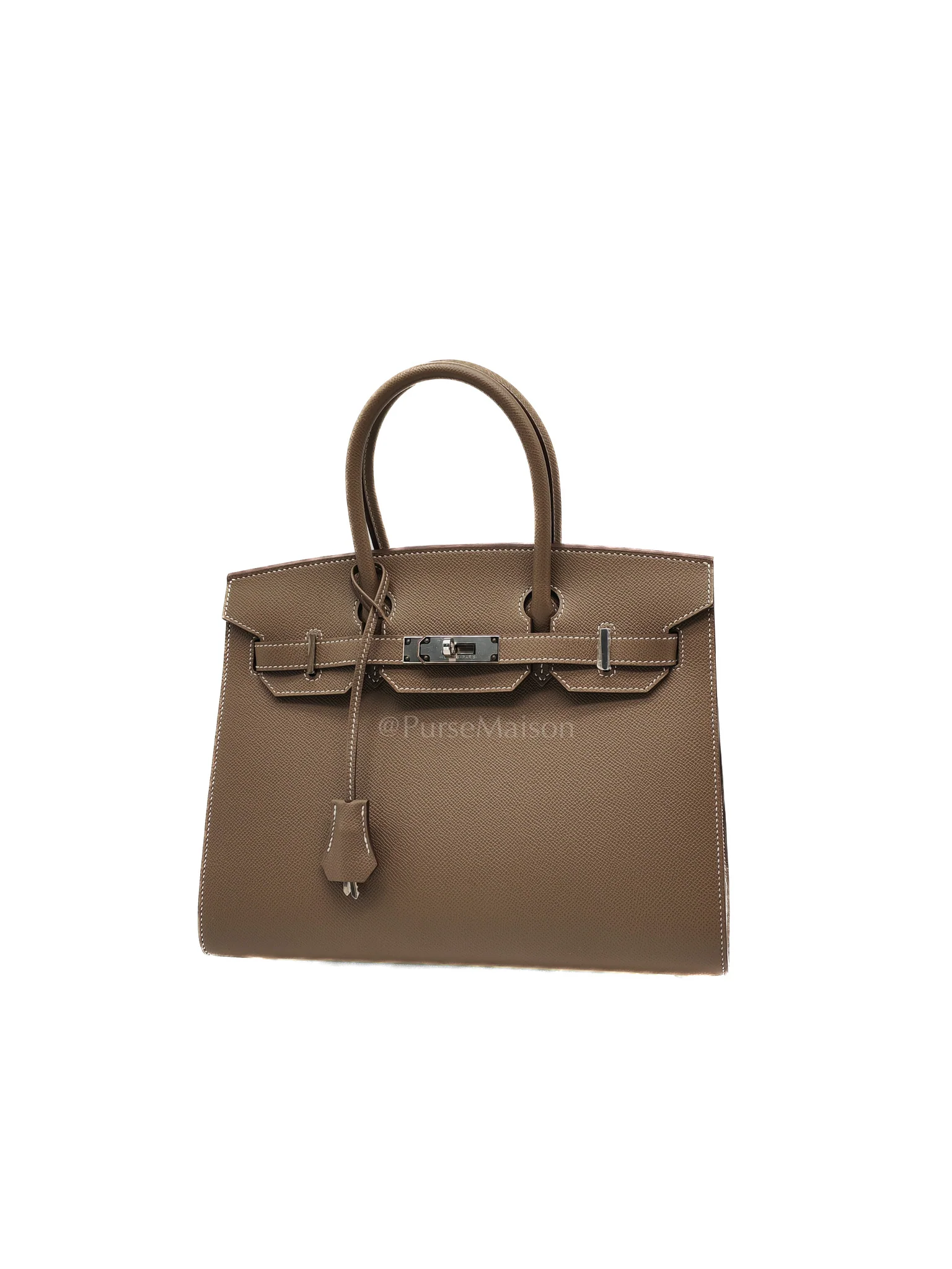 Hermes Birkin 30 Sellier in Etoupe Epsom Leather Palladium Hardware Stamp Y(2020) - Image 3