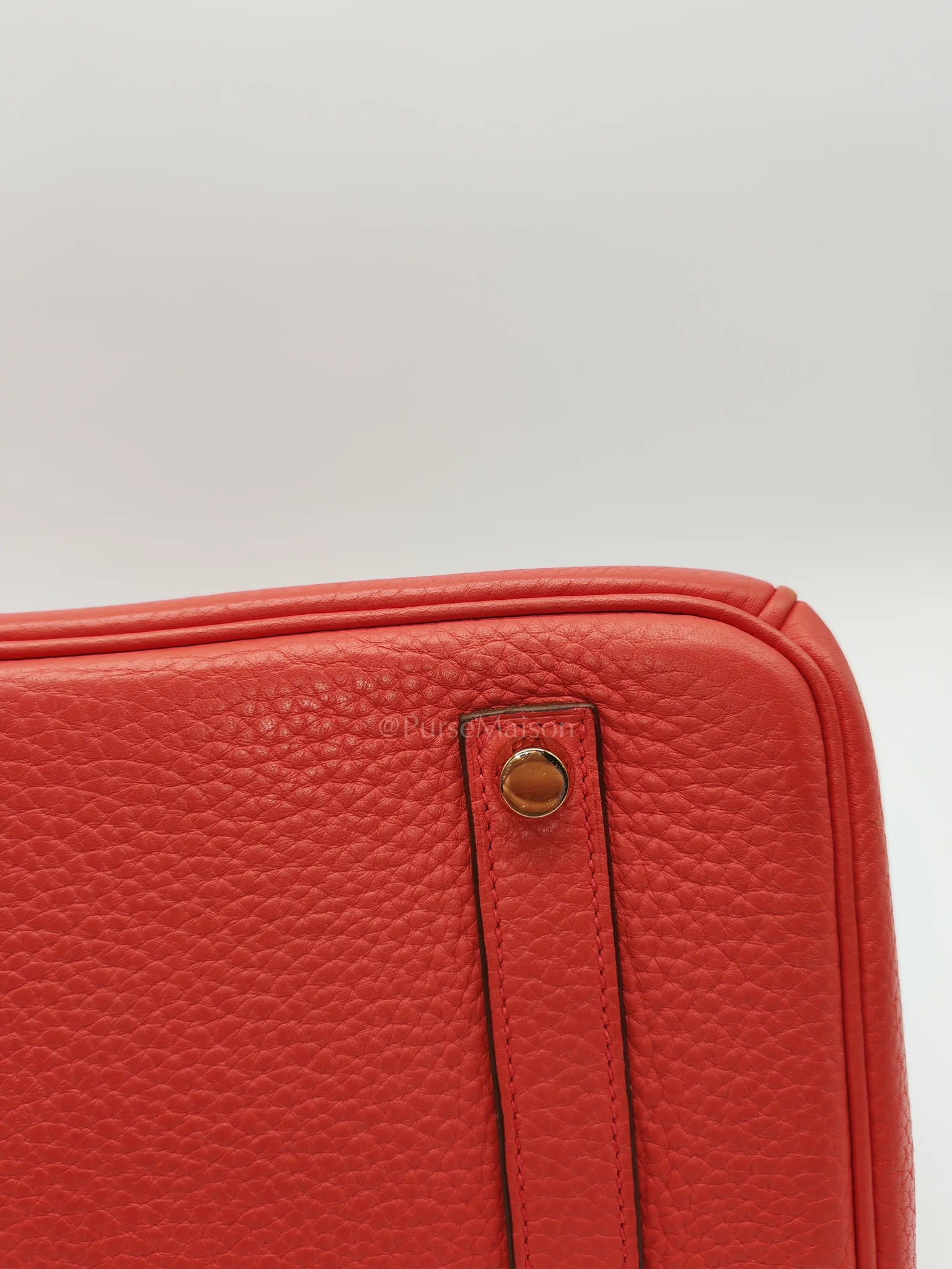 Hermes Birkin 35 Retourne in Bougainvillier Clemence Leather and Gold Hardware Stamp Square N (2010) - Image 11