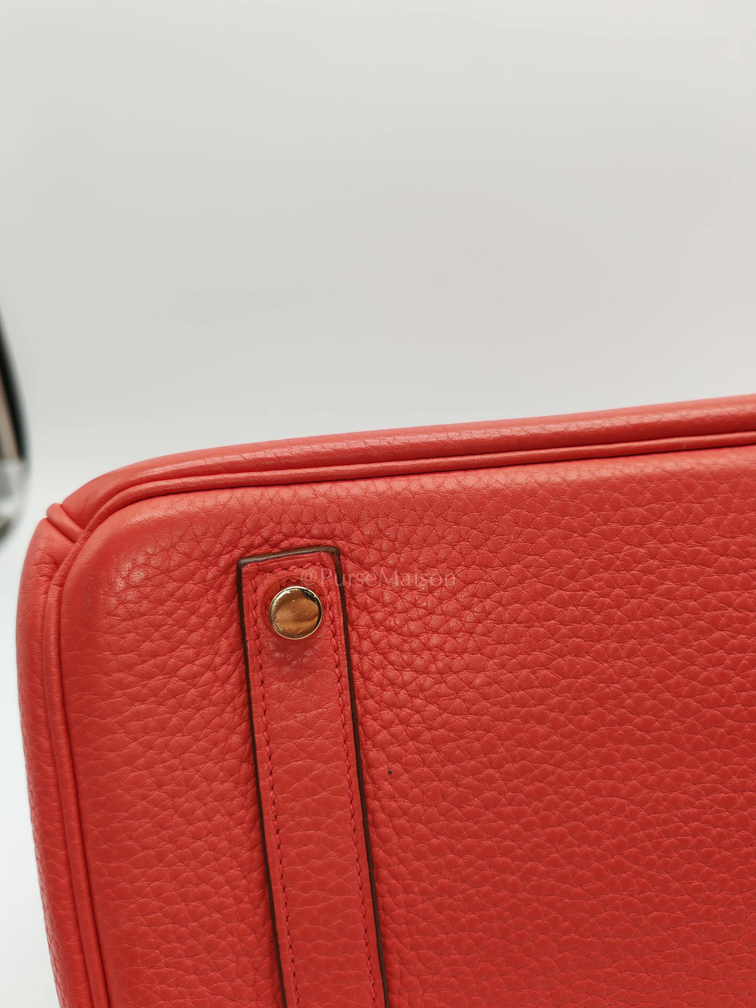 Hermes Birkin 35 Retourne in Bougainvillier Clemence Leather and Gold Hardware Stamp Square N (2010) - Image 14