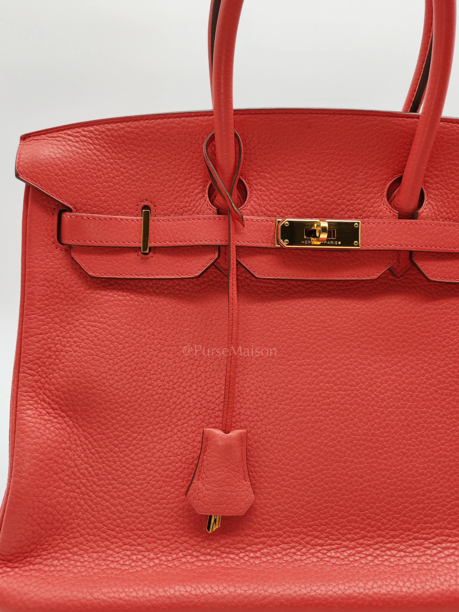 Hermes Birkin 35 Retourne in Bougainvillier Clemence Leather and Gold Hardware Stamp Square N (2010) - Image 16