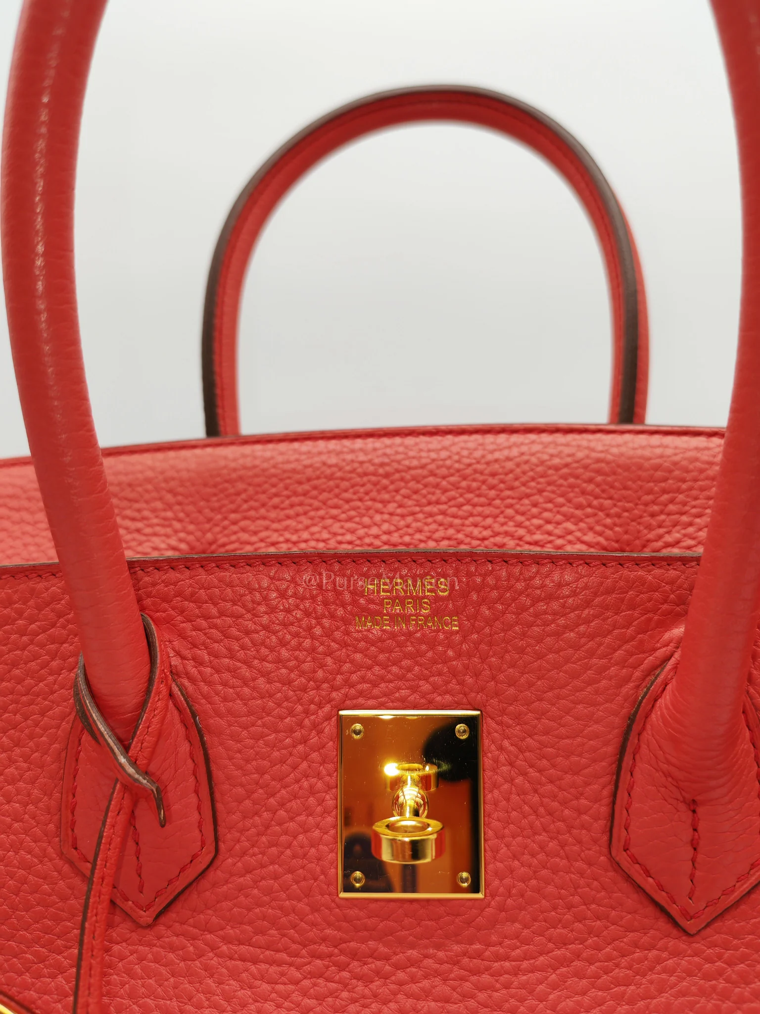 Hermes Birkin 35 Retourne in Bougainvillier Clemence Leather and Gold Hardware Stamp Square N (2010) - Image 28