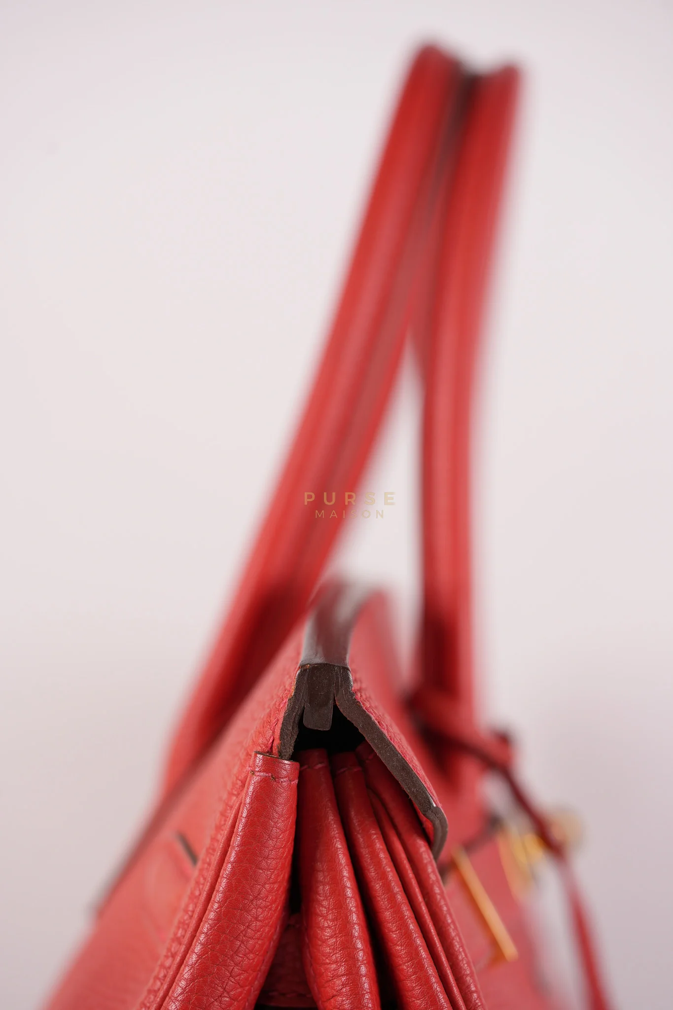 Hermes Birkin 35 Retourne Red in Togo Leather Dark Red Chevre interior and Gold Hardware Stamp P Square (2012) - Image 29