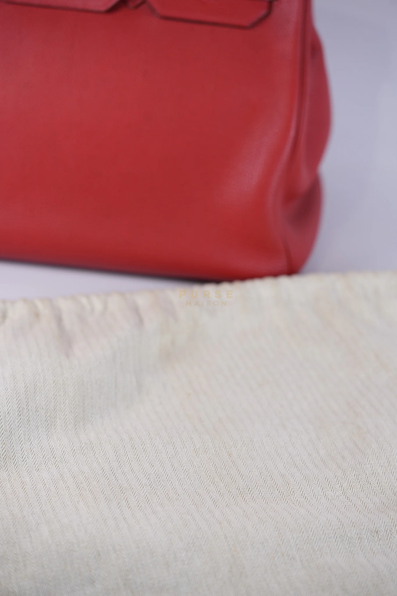 Hermes Birkin 35 Retourne Red in Togo Leather Dark Red Chevre interior and Gold Hardware Stamp P Square (2012) - Image 41