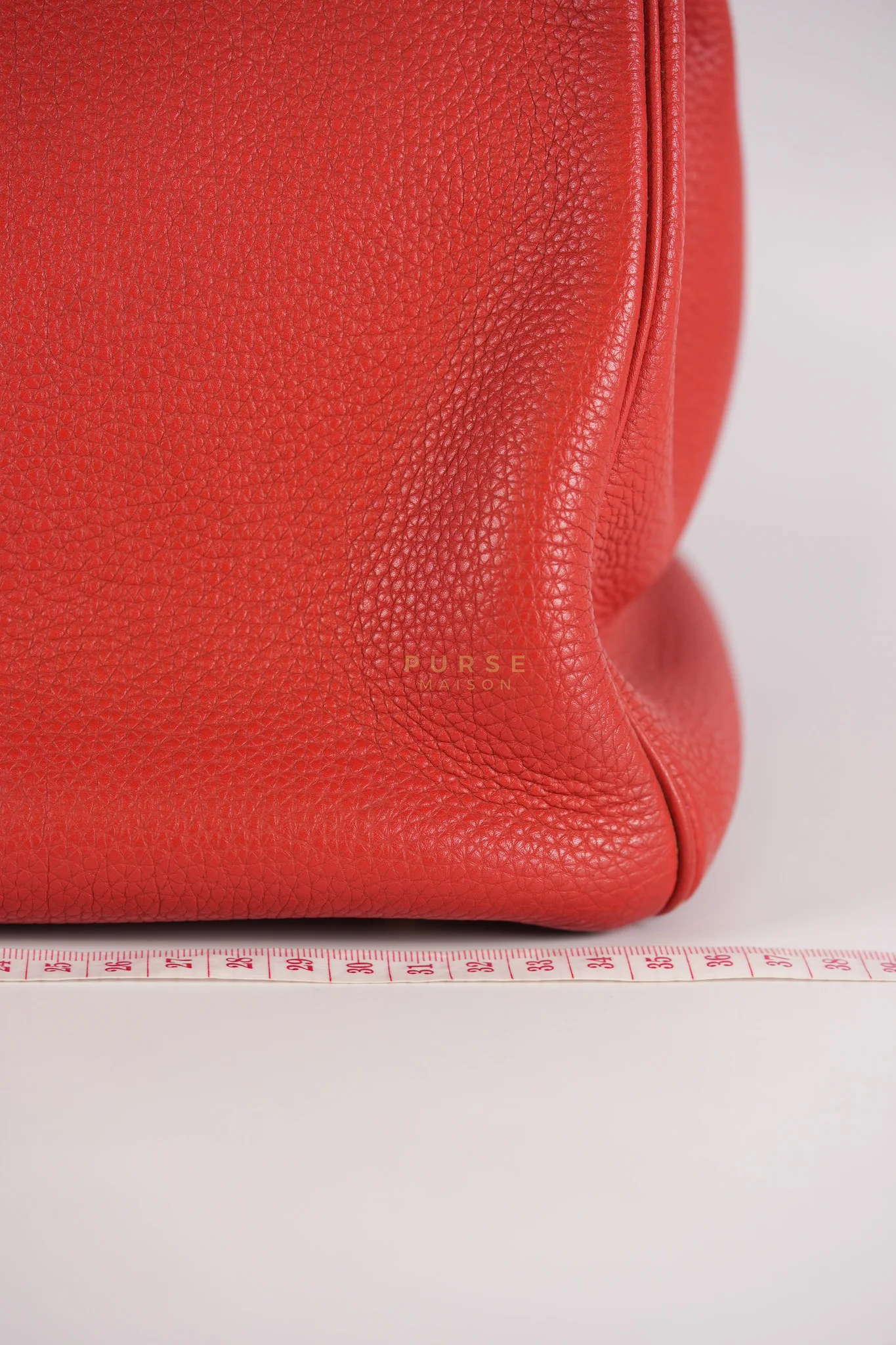 Hermes Birkin 35 Retourne Red in Togo Leather Dark Red Chevre interior and Gold Hardware Stamp P Square (2012) - Image 46