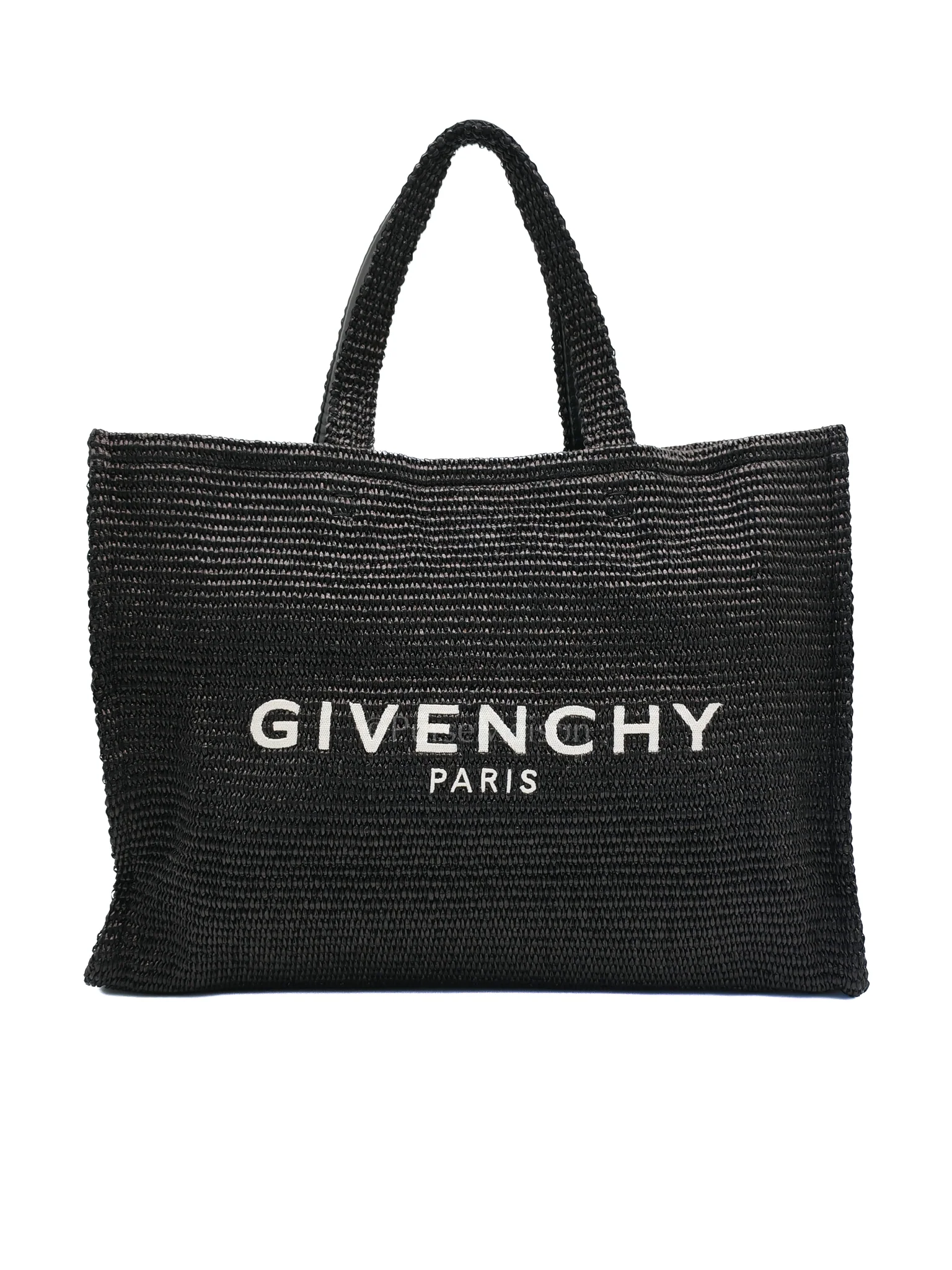 Givenchy Woven Soft Raffia Medium Black Beach Tote Bag