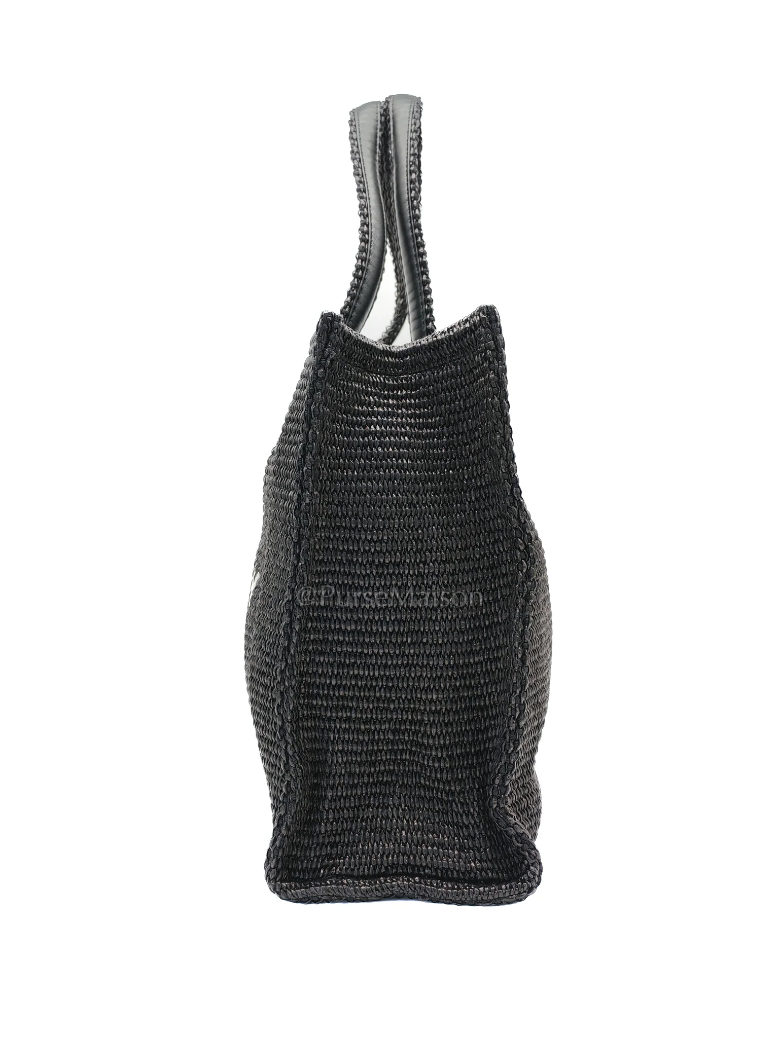 Givenchy Woven Soft Raffia Medium Black Beach Tote Bag - Image 6