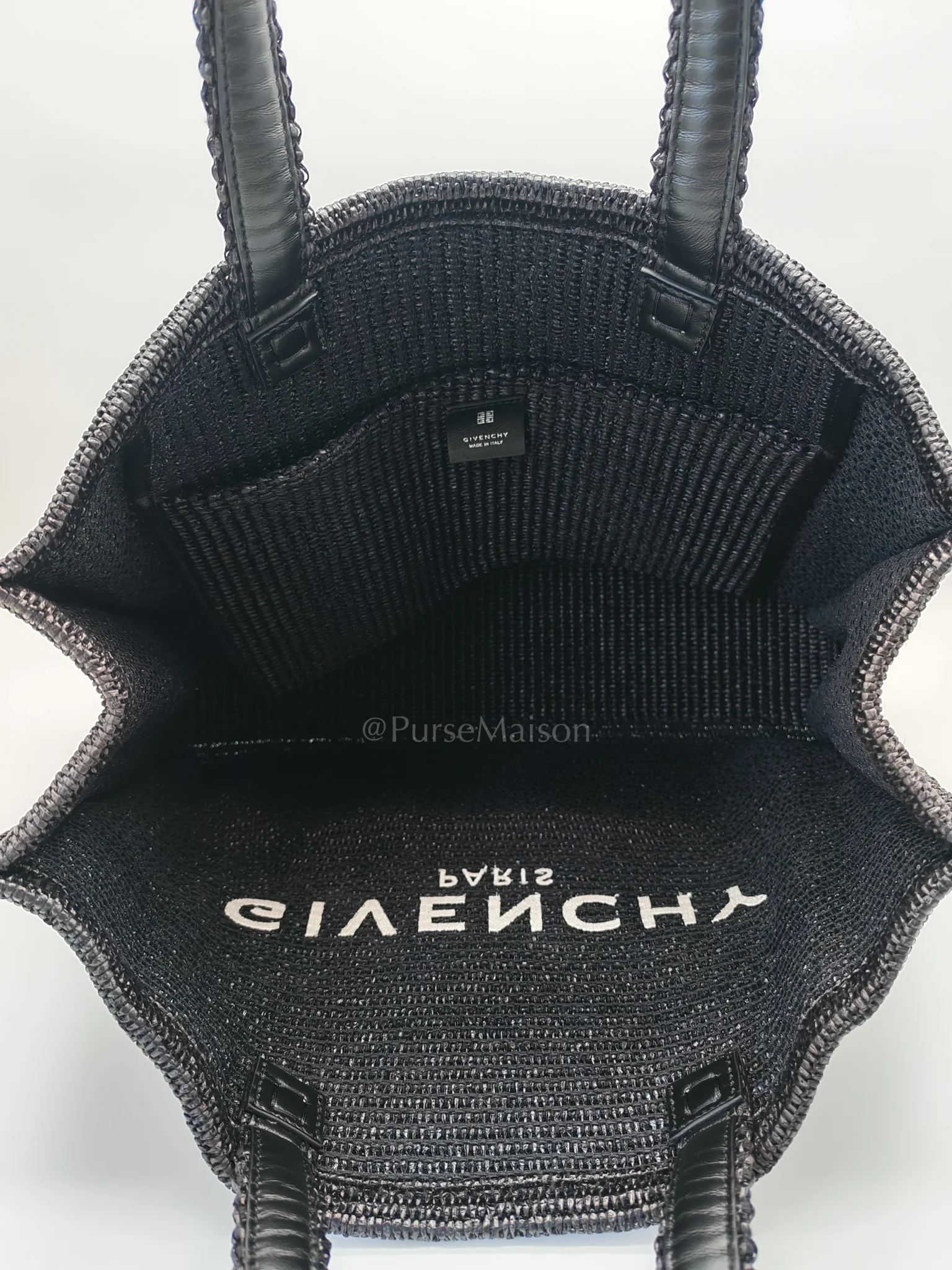 Givenchy Woven Soft Raffia Medium Black Beach Tote Bag - Image 15