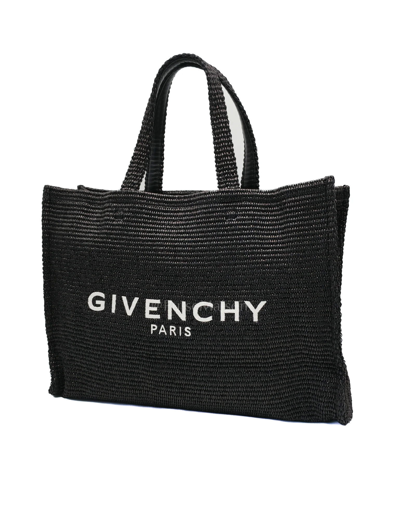 Givenchy Woven Soft Raffia Medium Black Beach Tote Bag - Image 2