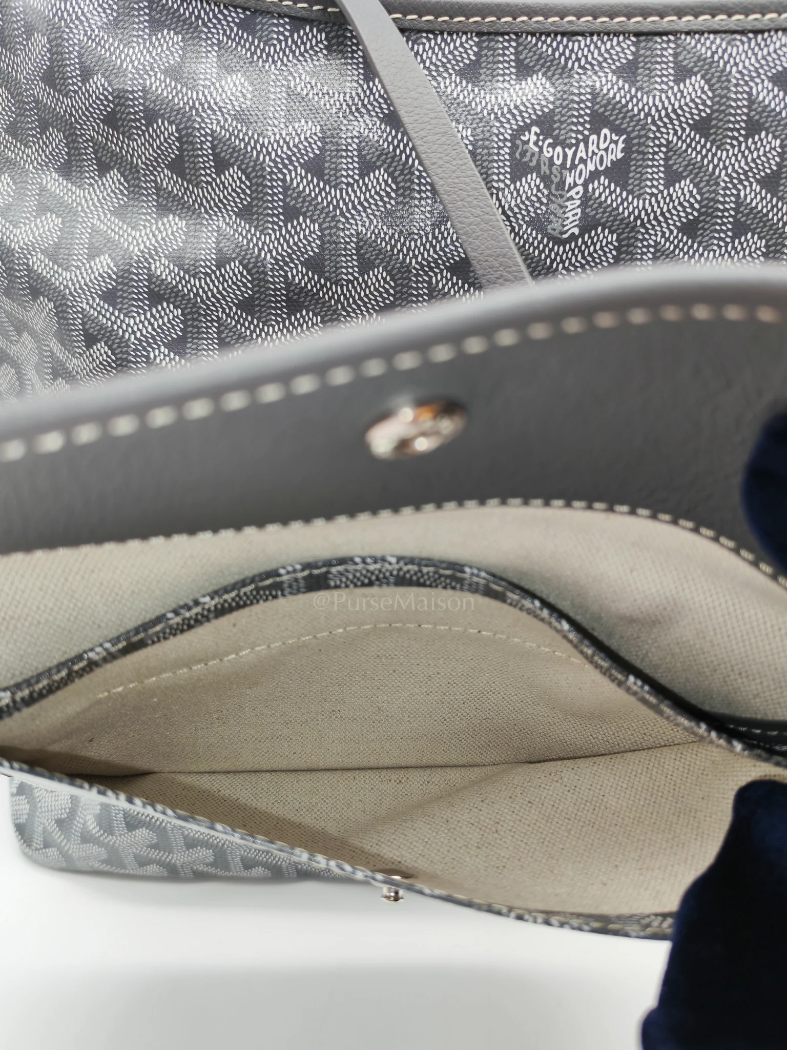 Goyard Boheme PM in Gray Goyardine Canvas Hobo Bag - Image 14