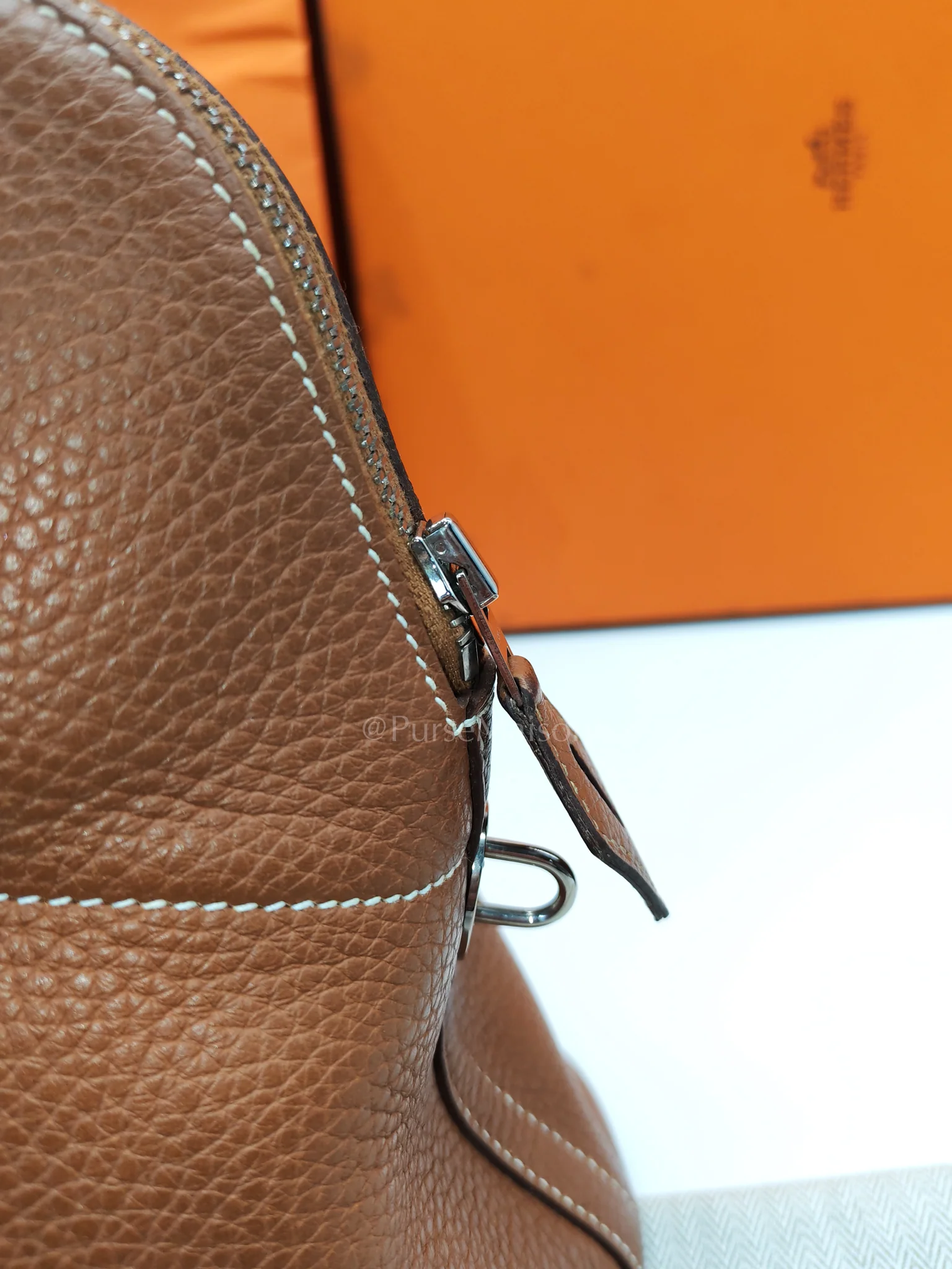 Hermes Bolide 31 Gold Taurillon Clemence Leather in Palladium Hardware Stamp C(2018) - Image 41
