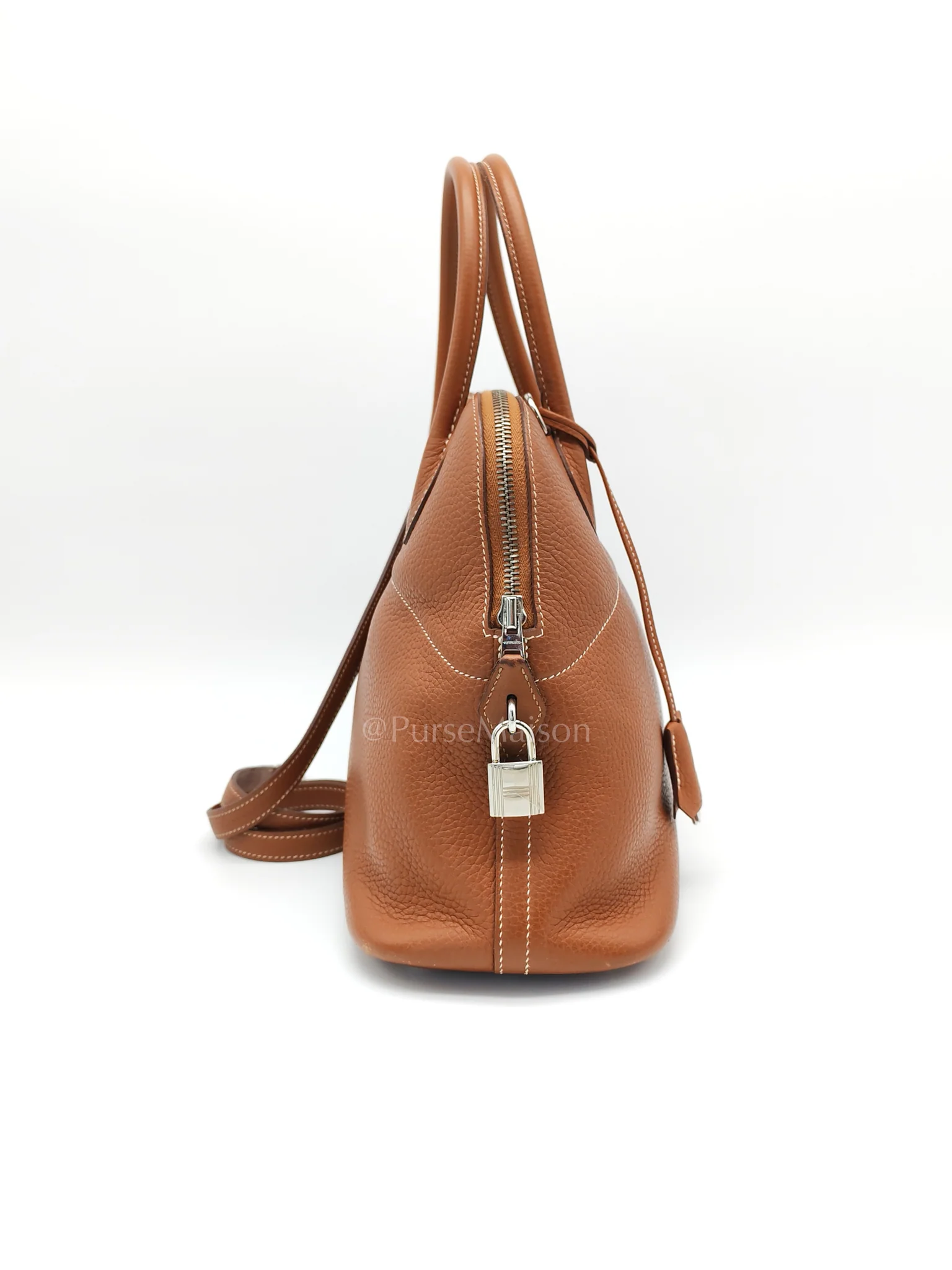Hermes Bolide 31 Gold Taurillon Clemence Leather in Palladium Hardware Stamp C(2018) - Image 5